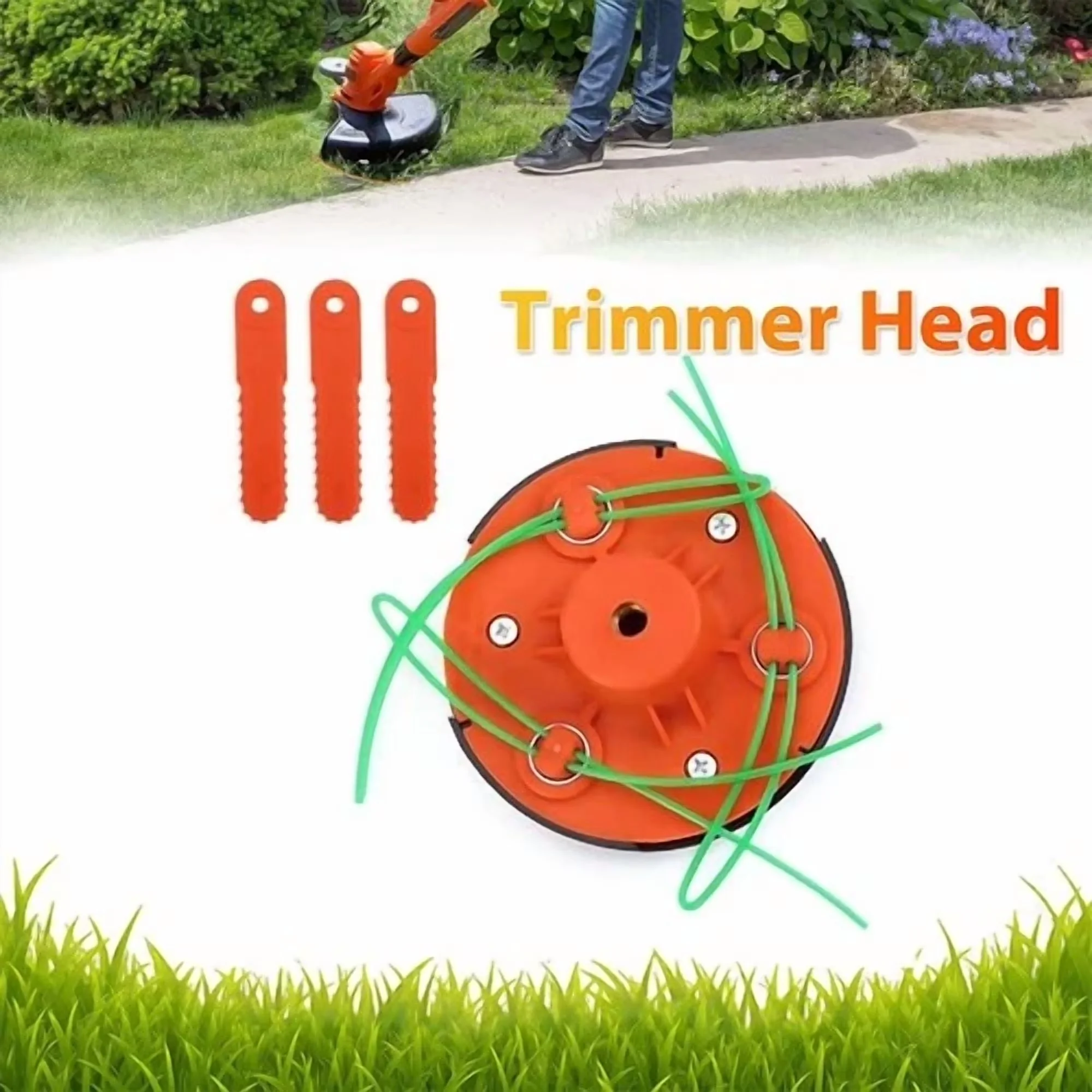 Replacement Parts Accessory Professional with Universal Replace Lawn Trimmer Head - Model 4E8BF6