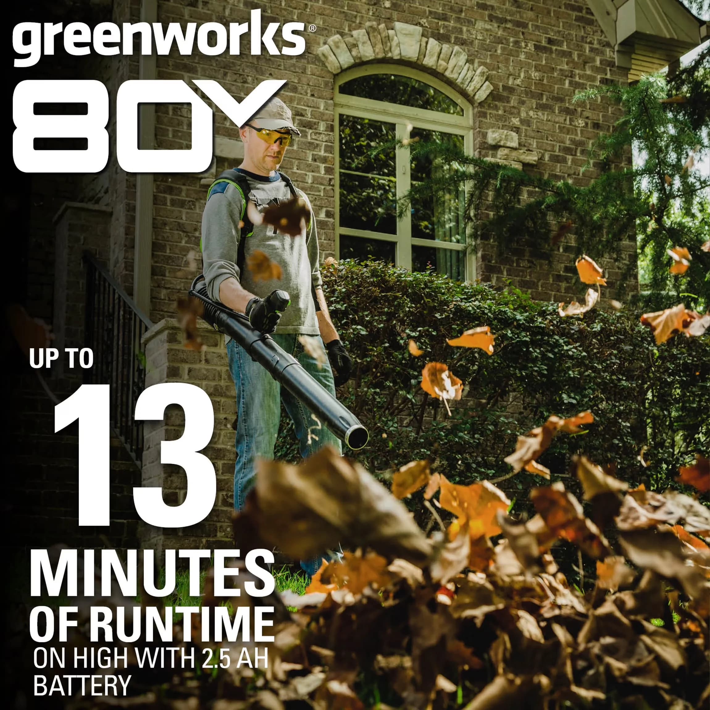 Modern Leaf Blower with Battery, 80V, 80V 610 CFM Brushless Backpack - Sleek Profile Model E52963