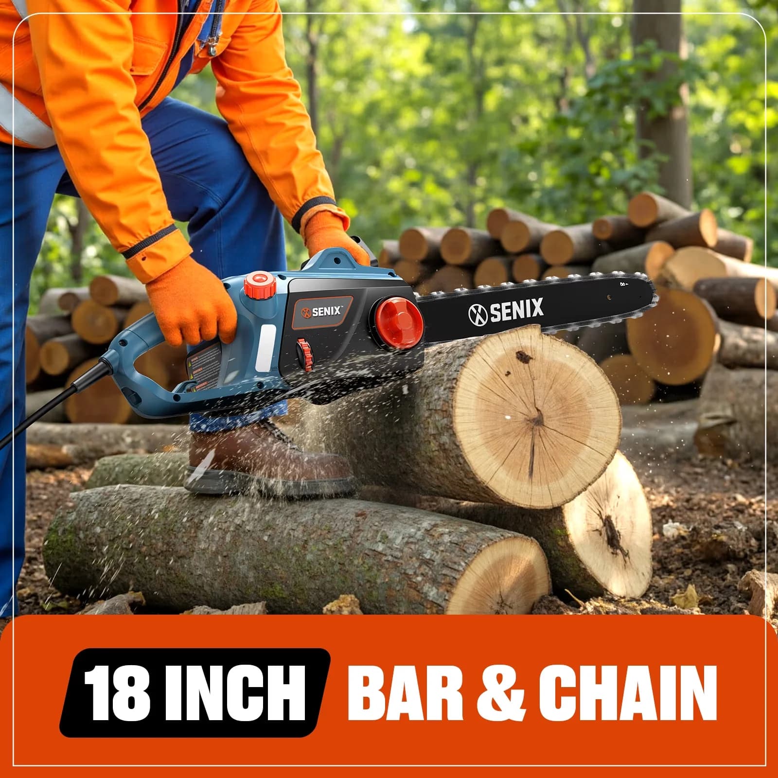 Classic Chainsaw with 120V, Chain Brake, Tool-Less Chain Tensioning - 18 Model A3098C