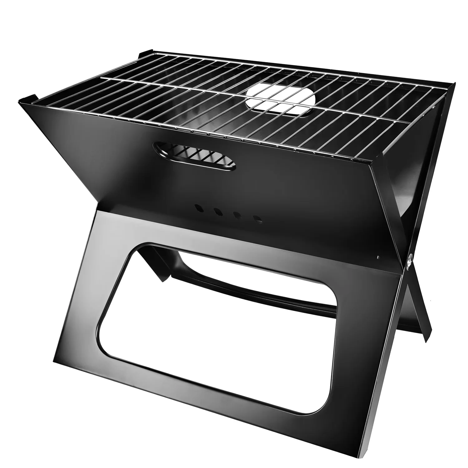 Reliable Charcoal Grill with Portable, Camping Campfire - Black Metal Iron With Electrophoresis Treatment Model F5214B