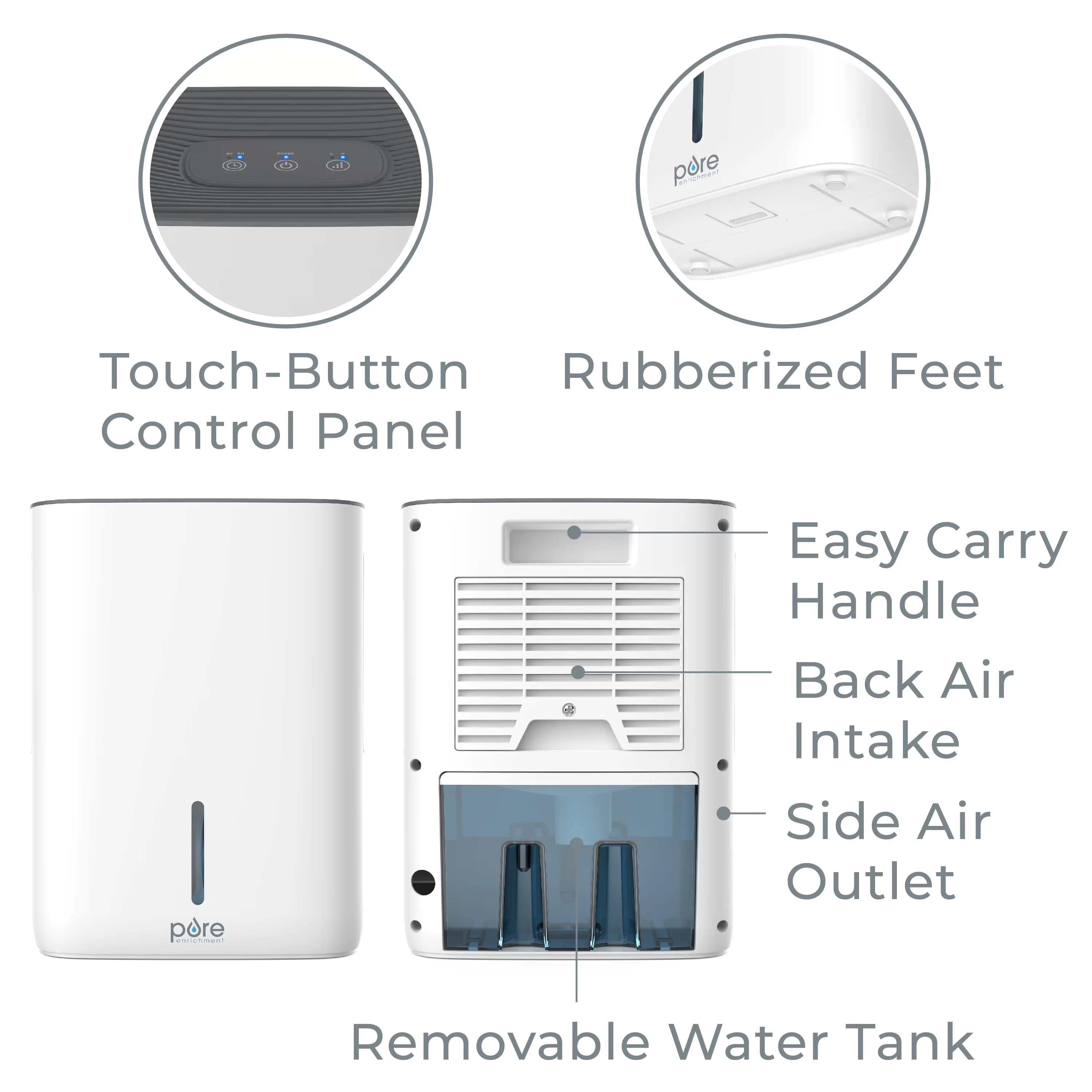 Durable Dehumidifier with Automatic Shut-Off, Bathrooms, Basements - White Model 19F9E8