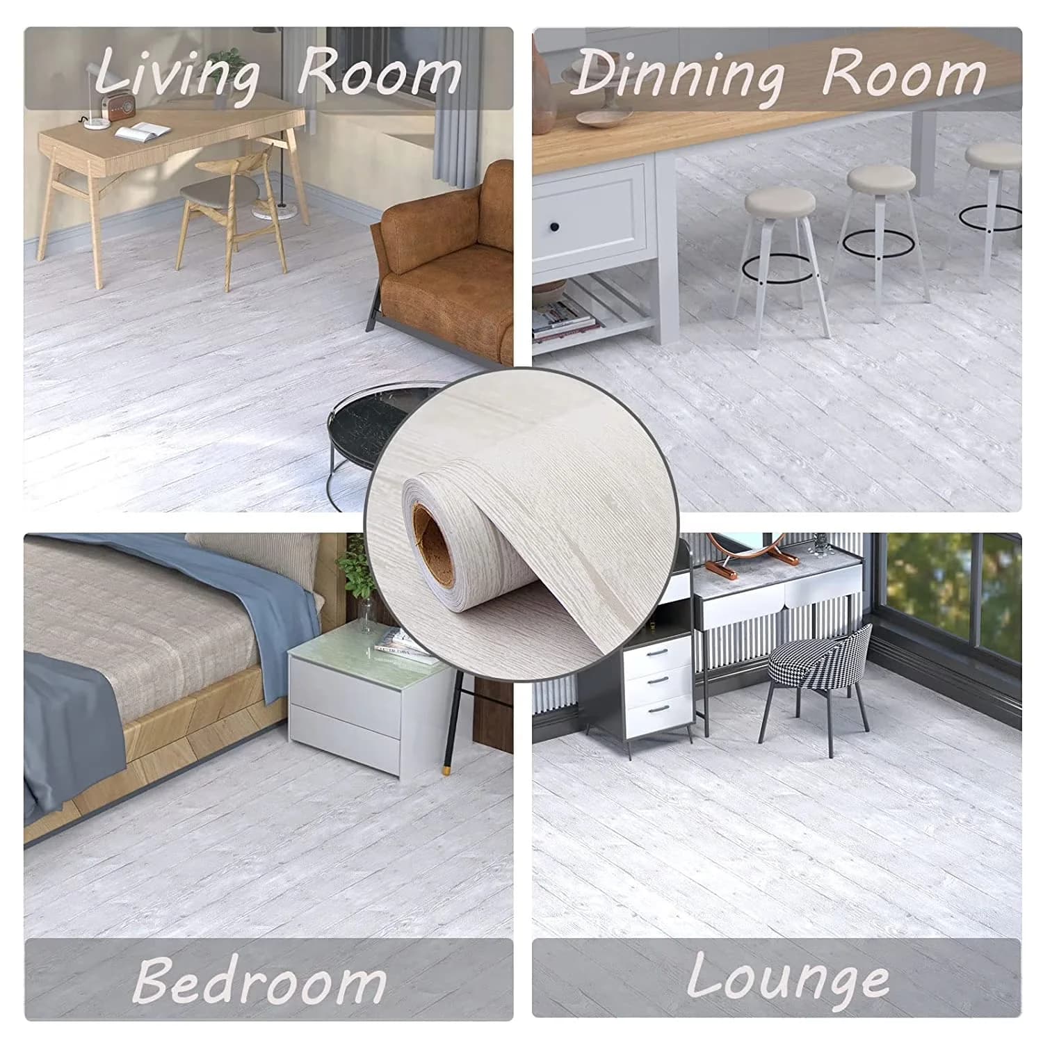 Grey Vinyl Flooring Vinyl Plank Flooring Efficient with Easy Installation - Gray Model D32A4D