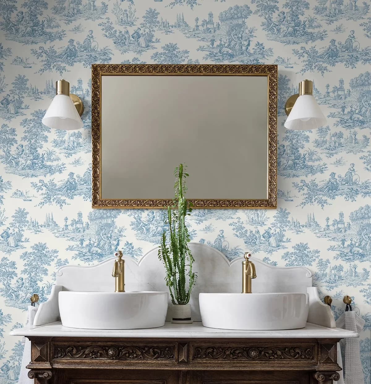 Essential Wallpaper with Finish, Removable - Blue Bell Self-Adhesive Vinyl Model 50CA72