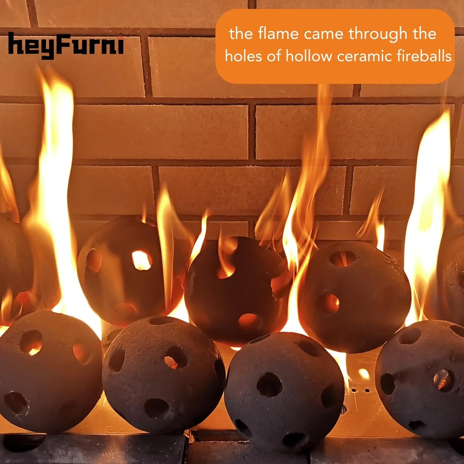 Outdoor Heating Stylish with Smokeless, 10pcs Ceramic Fire Balls - Ceramic Fiber for Indoor, Outdoor Model 35C8A1