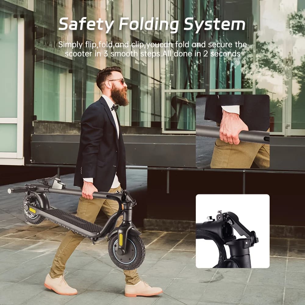 Scooter Quality with 350W, Bluetooth, Foldable - Carbon Steel Black 19MPH Model EFA150