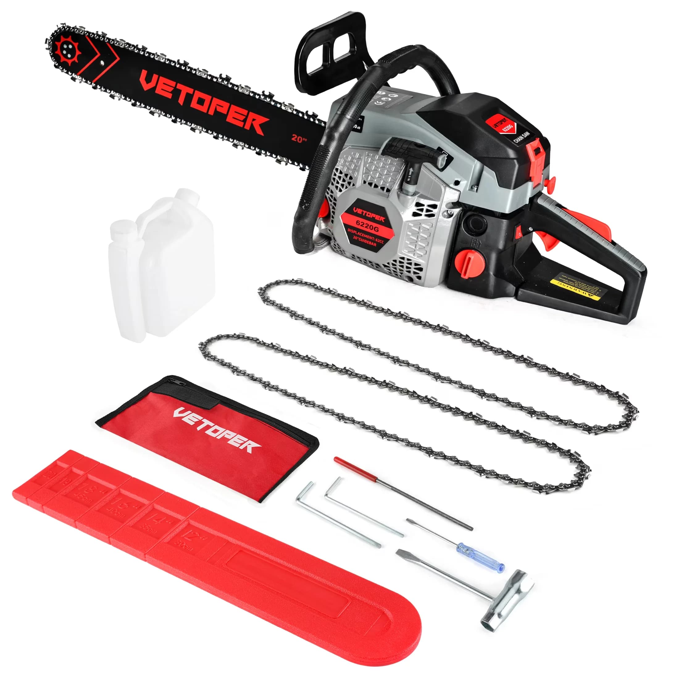 Sleek Chainsaw with Chain Brake, Quick and easy chain adjustment. - Black Model 45C5B3