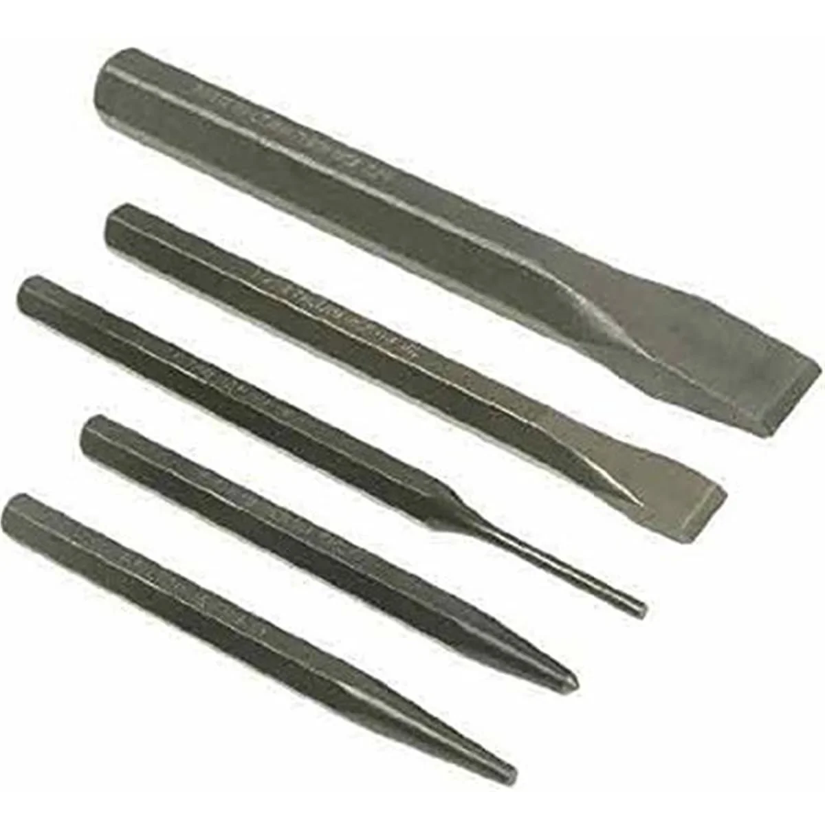 Hand Tool Set Versatile with Rust Resistant, 5-PC PUNCH AND, Alloy steel for hardness and durability - Black Model 850945