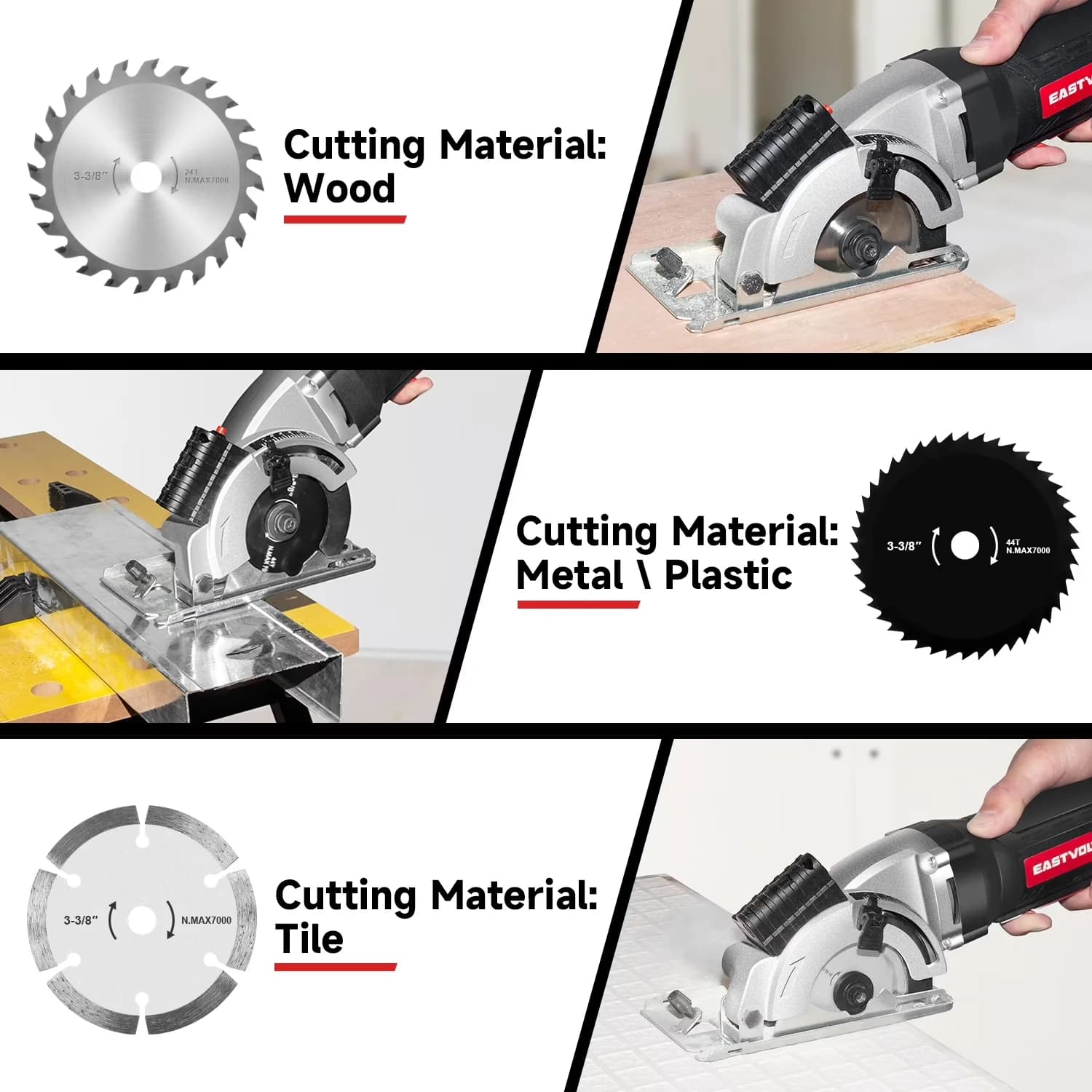 Power Saw Durable with Adjustable, Compact Circular, Mini Circular - Mini Model 0C554E