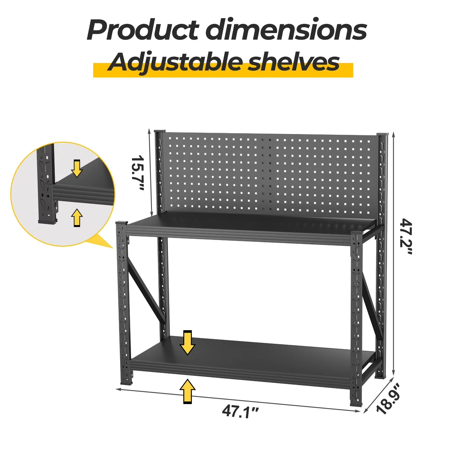 Toolstorage Compact with Tool Organizer, Tool Cart, Work Bench - Black Metal Model DE2D26