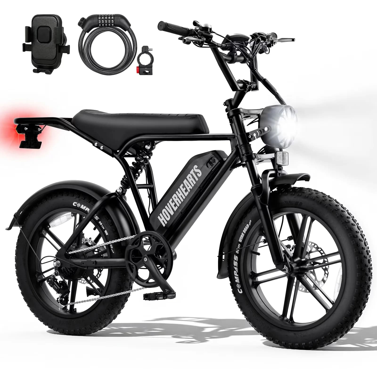 Quality Electric Bike with Battery, 500W, 20" Fat Tire E-Bike 500W Bicycle - Black Model 067C77