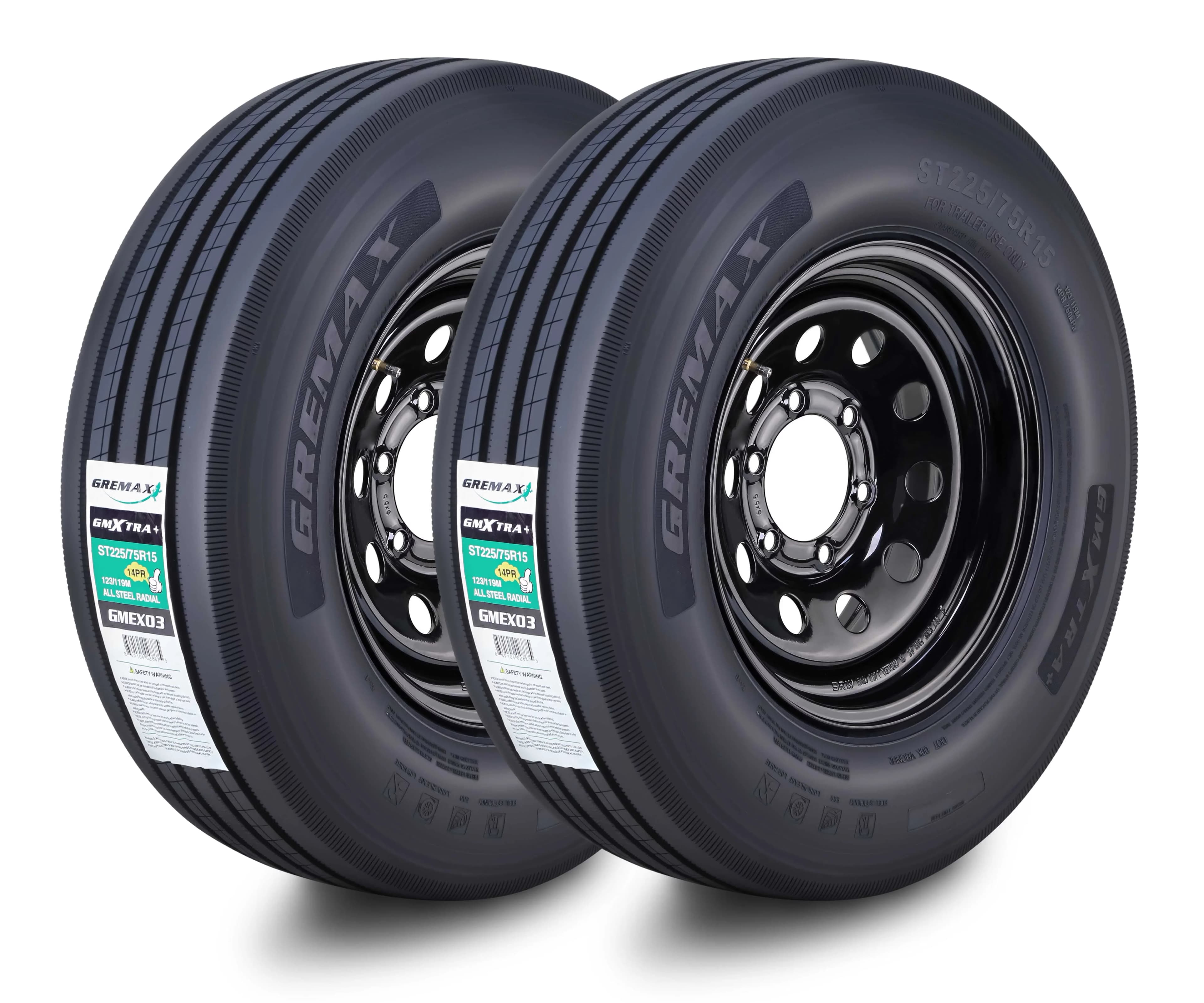 Reliable Trailer Tire with Heavy-Duty, SET 2 - ST225 - Ergonomic Design Model 4EB99A