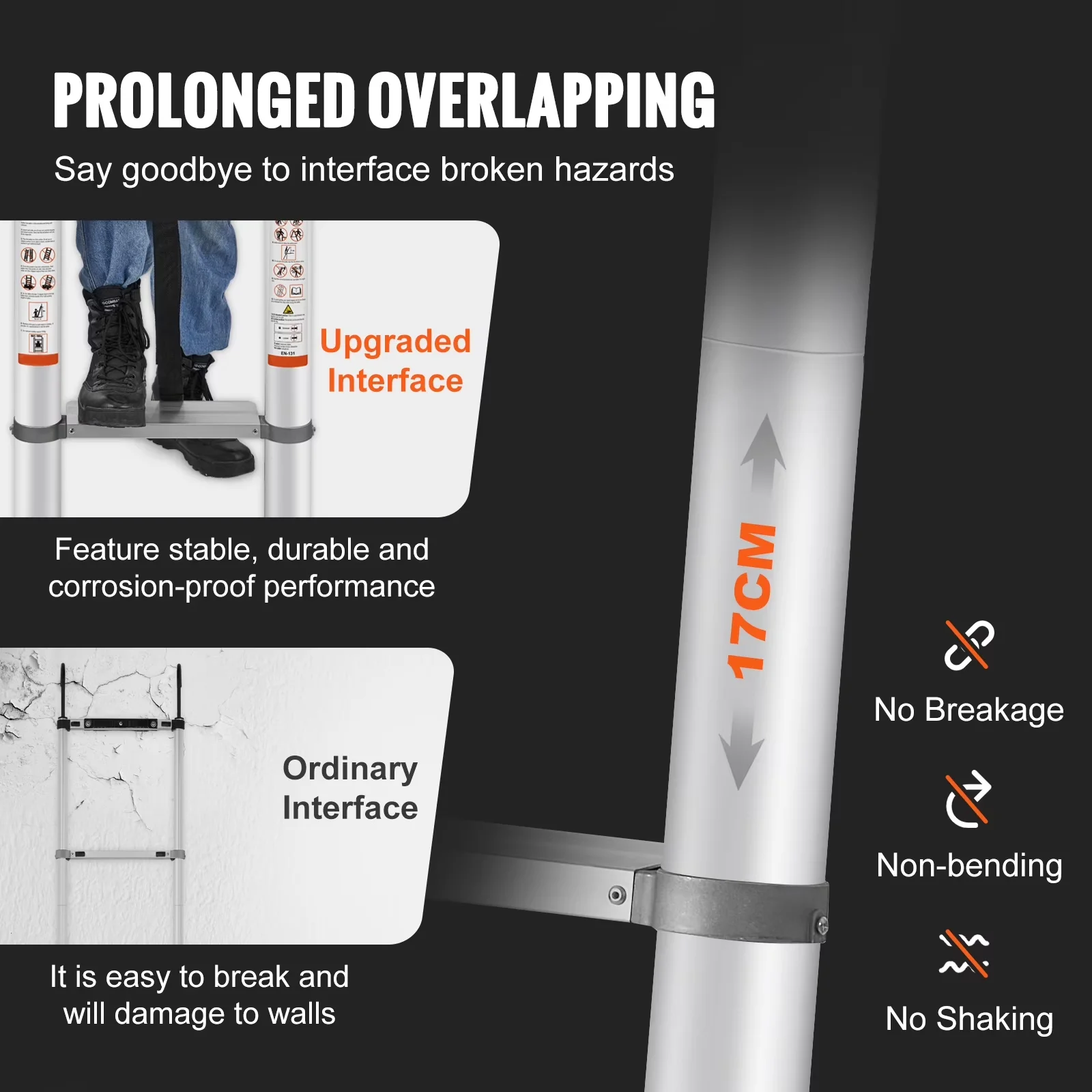 Innovative Ladders And Step Stool with Telescoping, Collapsible - Nylon Plastic Silver for Rv, Home Model 335C90