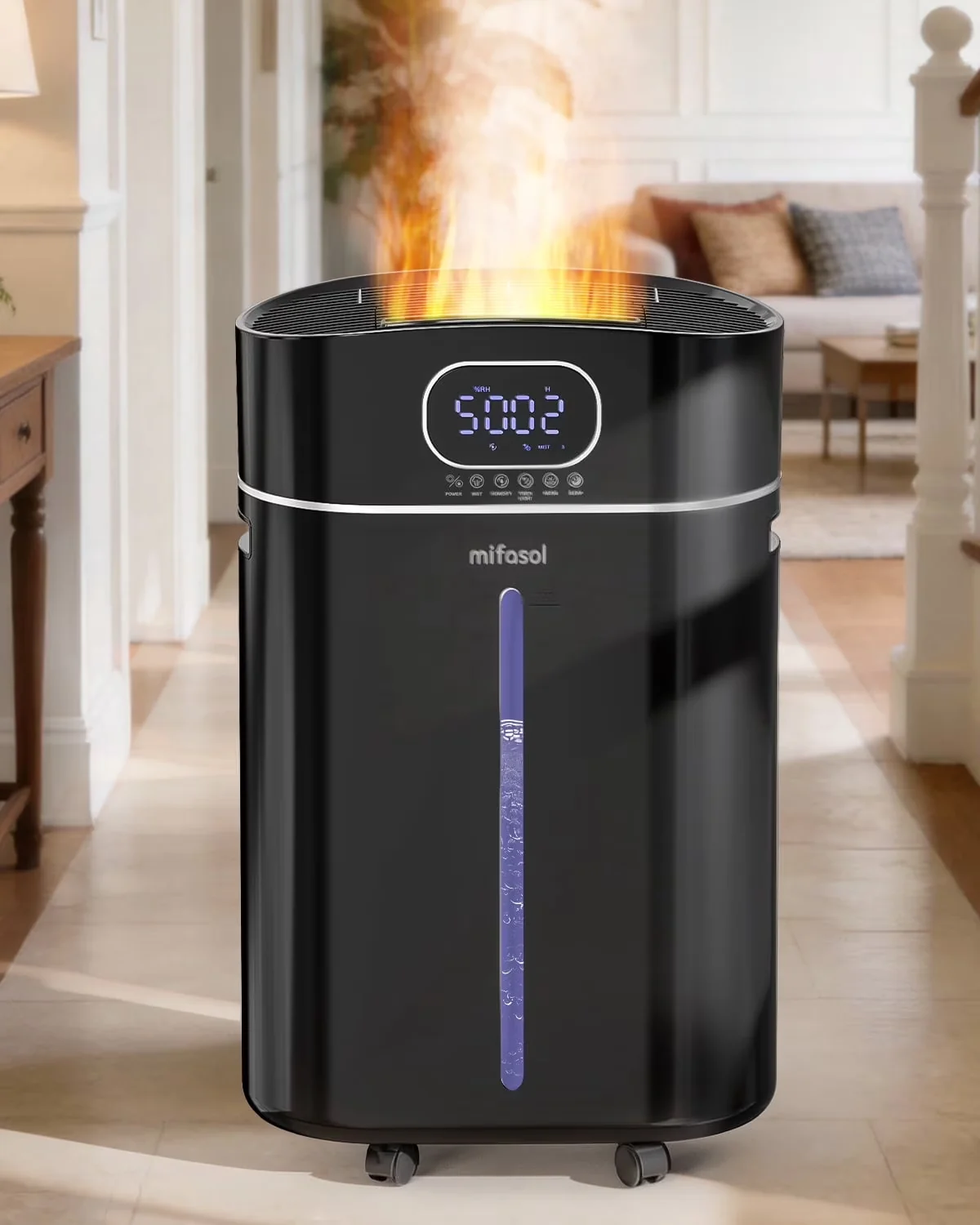 Quality Humidifier with Empty Tank Indicator, Water Level Indicator, Remote Controlled - Black for Home Model AE7843