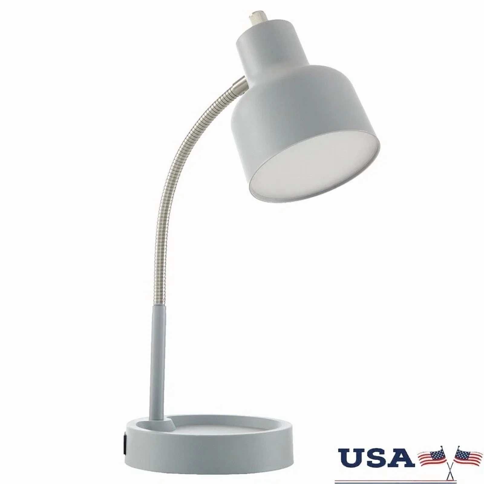 Efficient Desk Lamp with LED, Gooseneck, Energy Efficient - Gray Catch Model D432FC