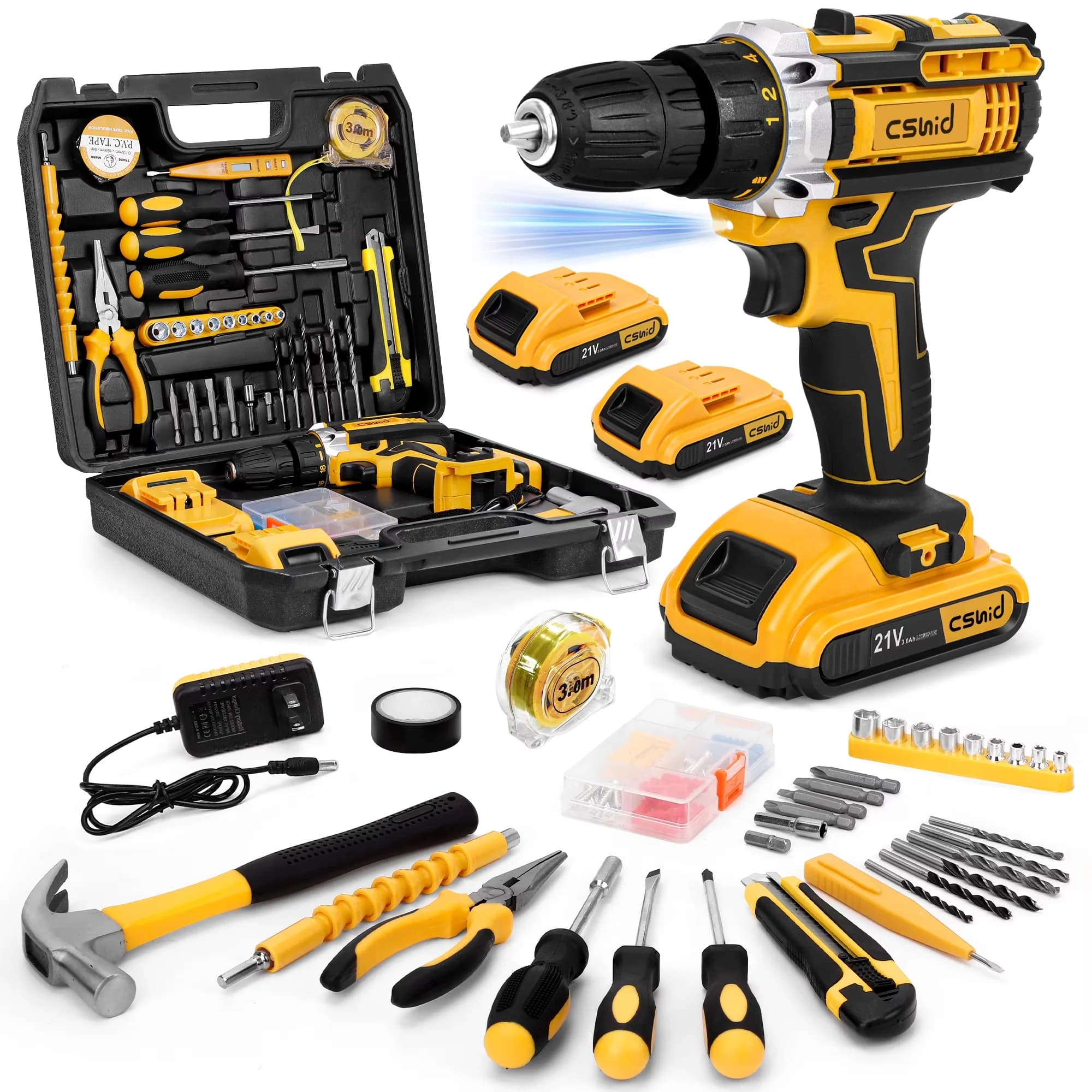 Power Tool Premium with Battery, 21V, Set - Yellow - Standard Series Model 8CDA95