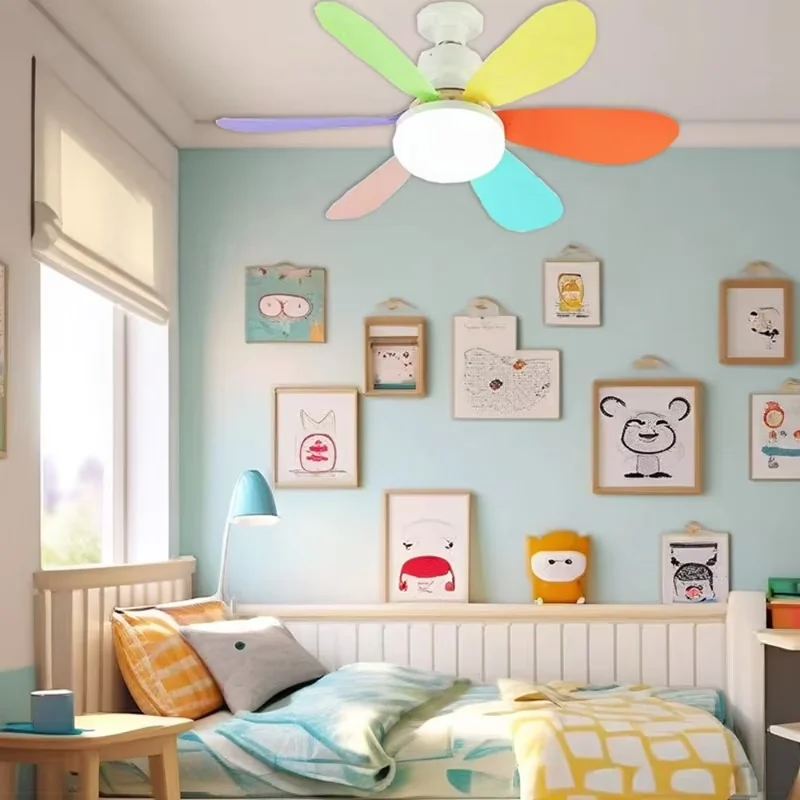 Ceiling Fan Modern with LED, 40W for Kids Room, Bedroom - Modern Design Model 68C9D2