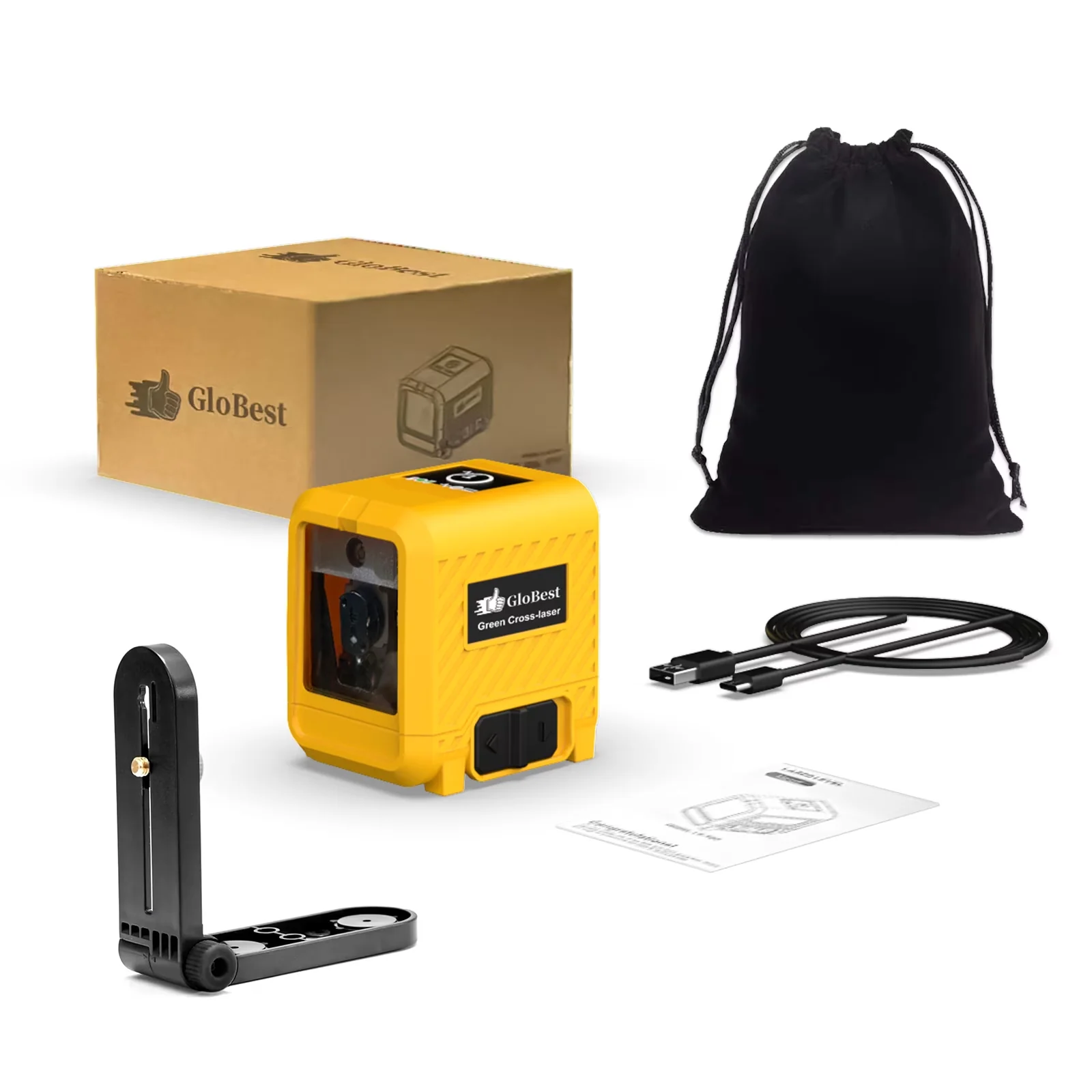 Compact Measuring Layout with Durable, Lightweight, Portable Rechargeable Green Laser Level - Plastic Model 46E9FE