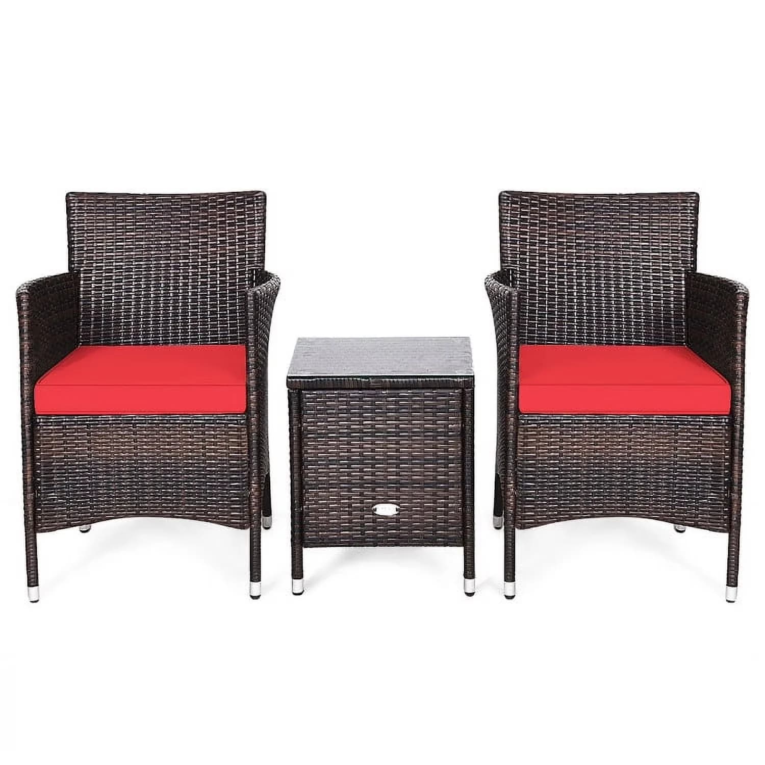 Efficient Outdoor Sofas Sectional with Modern, Weather-Resistant - Red Pe Rattan, Steel Frame for Patio Model 50E691