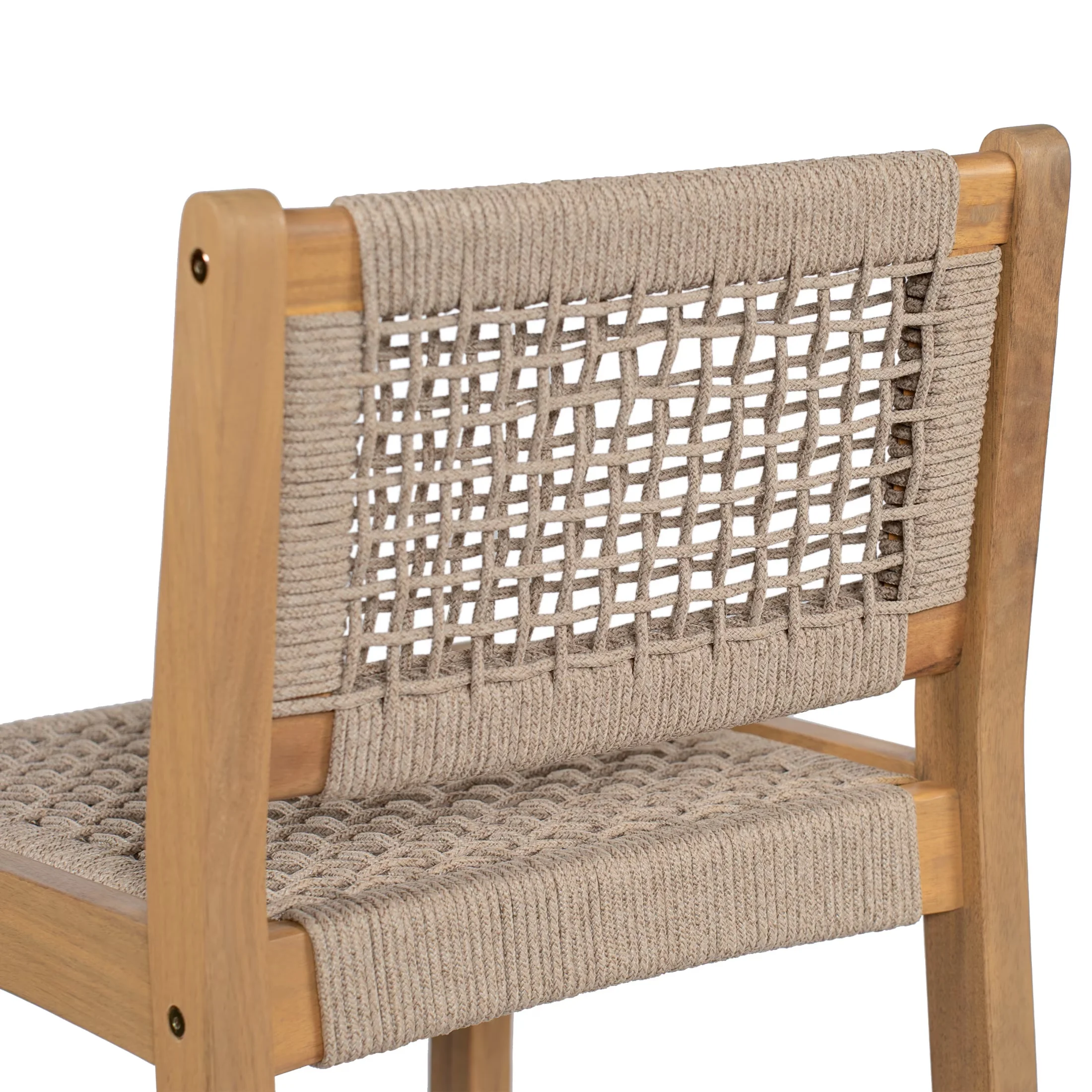 Patio Chair Stylish with Water-Resistant, Includes: Two (2) Bar Stools - Acacia Wood Teak Finish Model 46D3F3