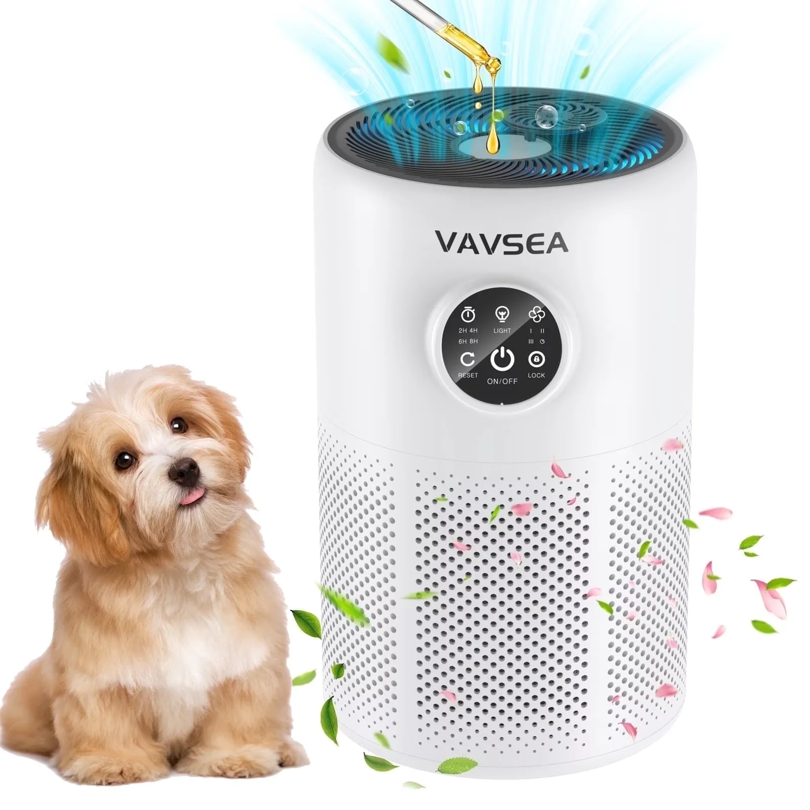 Versatile Air Purifier with Filter Change Indicator - White for Home, Large Model 1544A3
