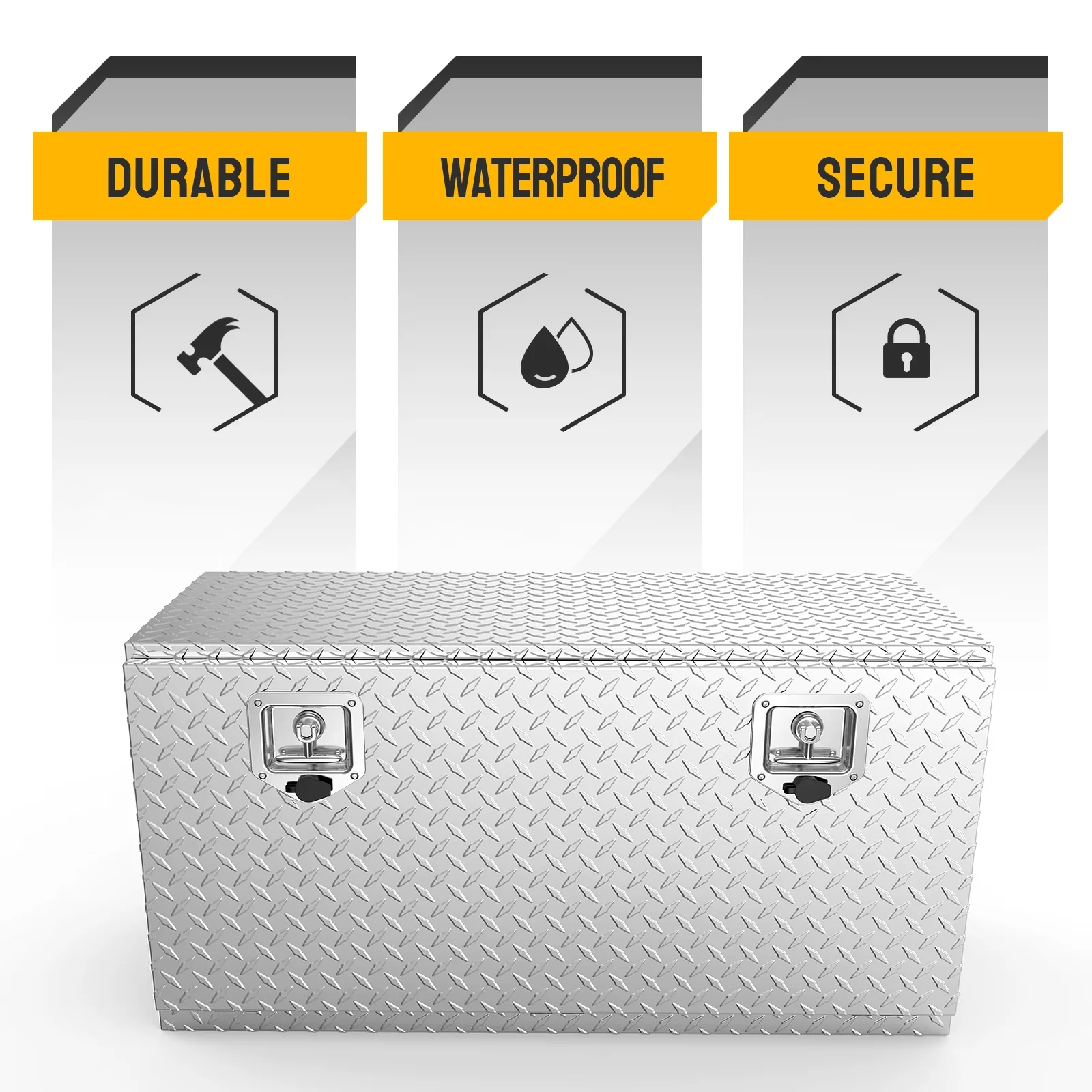 Classic Toolstorage with Lockable, 36 inch Aluminum Truck Tool Box, Silver - Aluminum Alloy Silver Model 5CD966