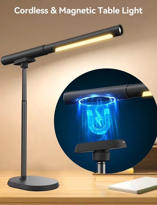 Quality Desk Lamp with LED, Battery, Cordless - Abs Plastic Black - Essential Collection Model EEE57C