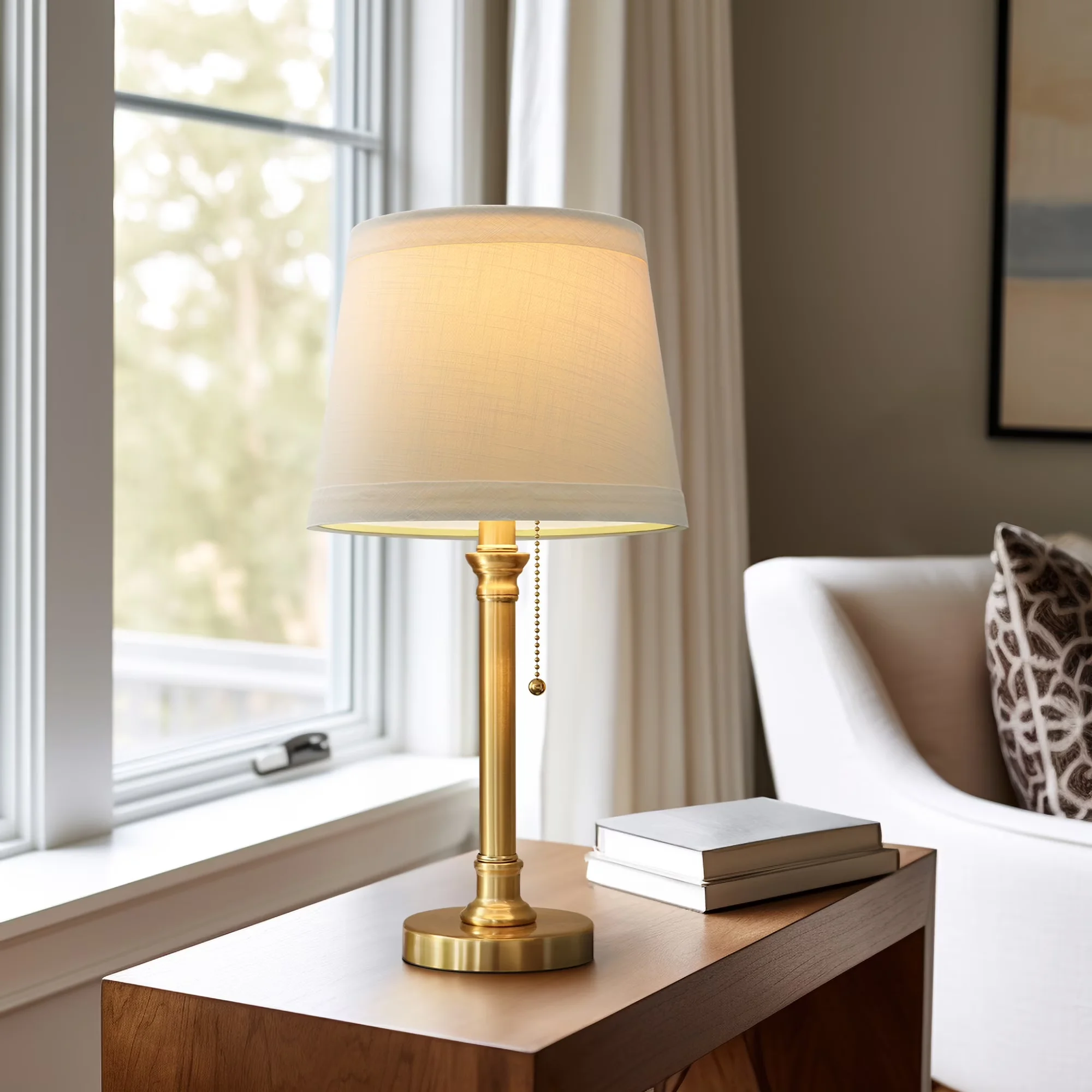 Table Lamp Essential with LED, Modern, Bedside Lamps - Metal Gold for Living Room, Bedroom Model 6050C8