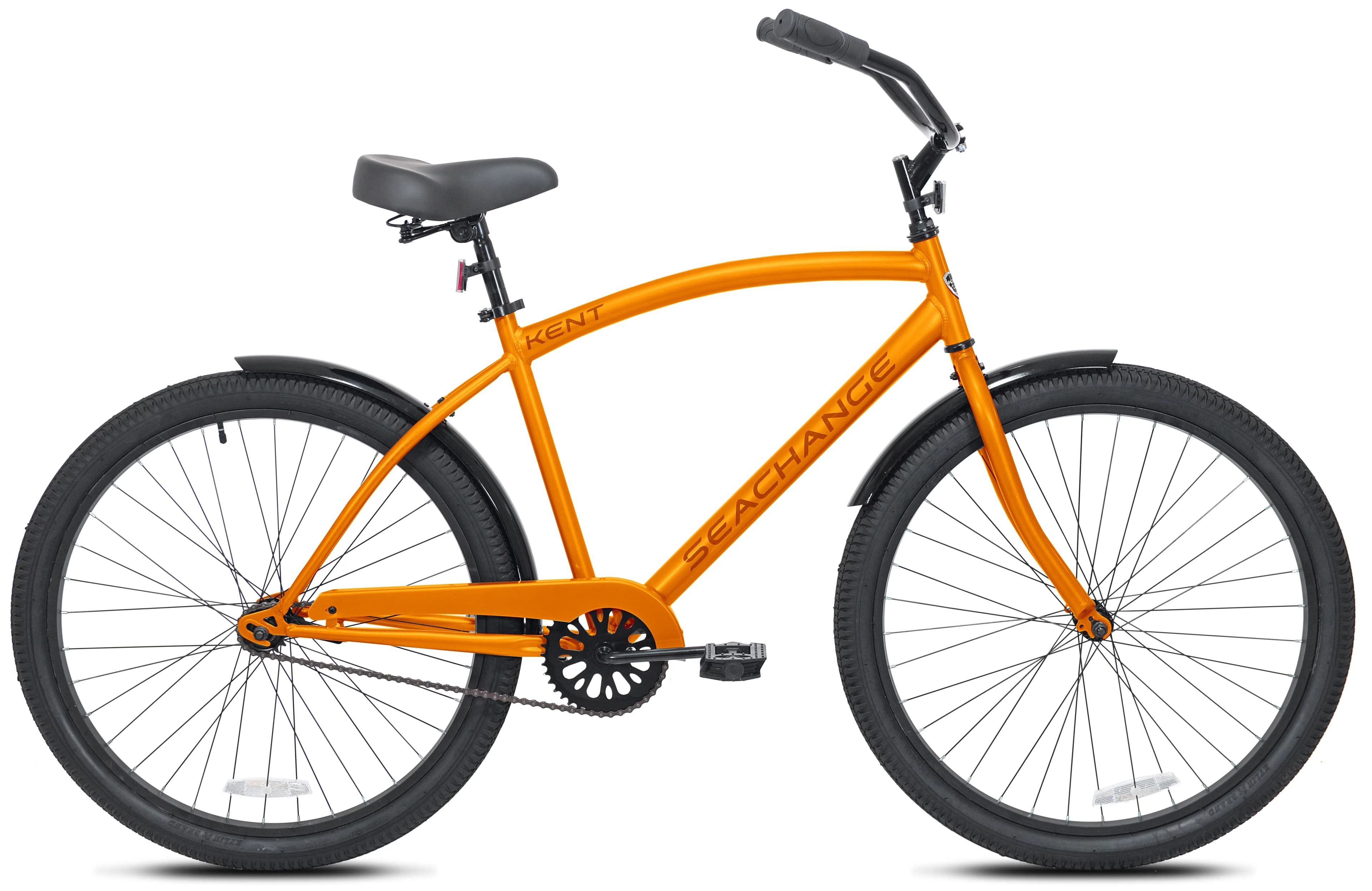Essential Cruiser Bike with Adjustable Seat Height, Adjustable Handlebar Height, Single speed drivetrain - Orange Model ED43E6