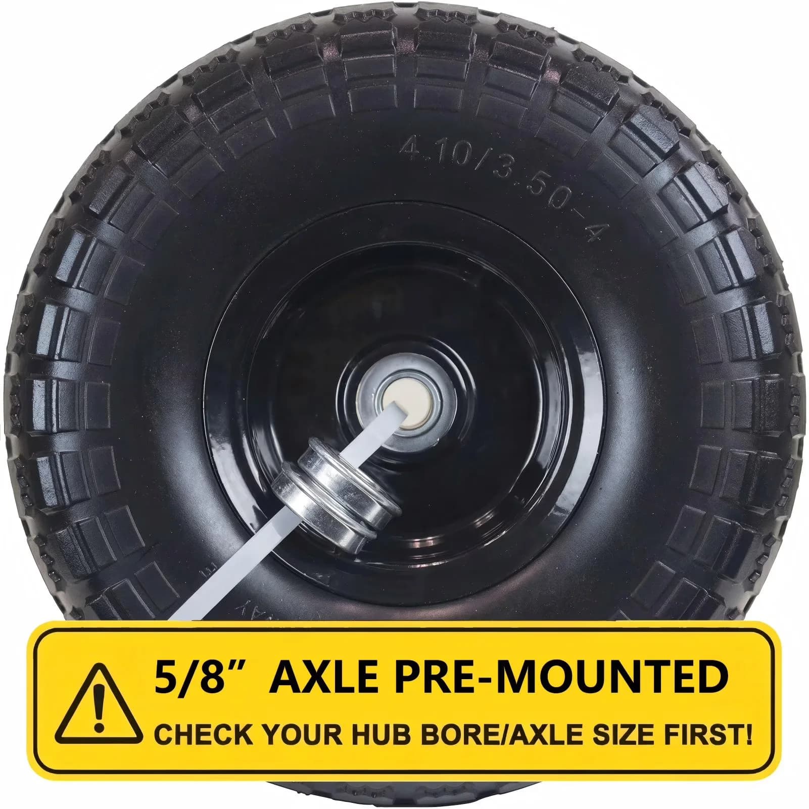 Lawn Mower Tire Sleek with Smooth, Replacement, 5/8" Bushing Pre-Mounted - Model AAB2F0