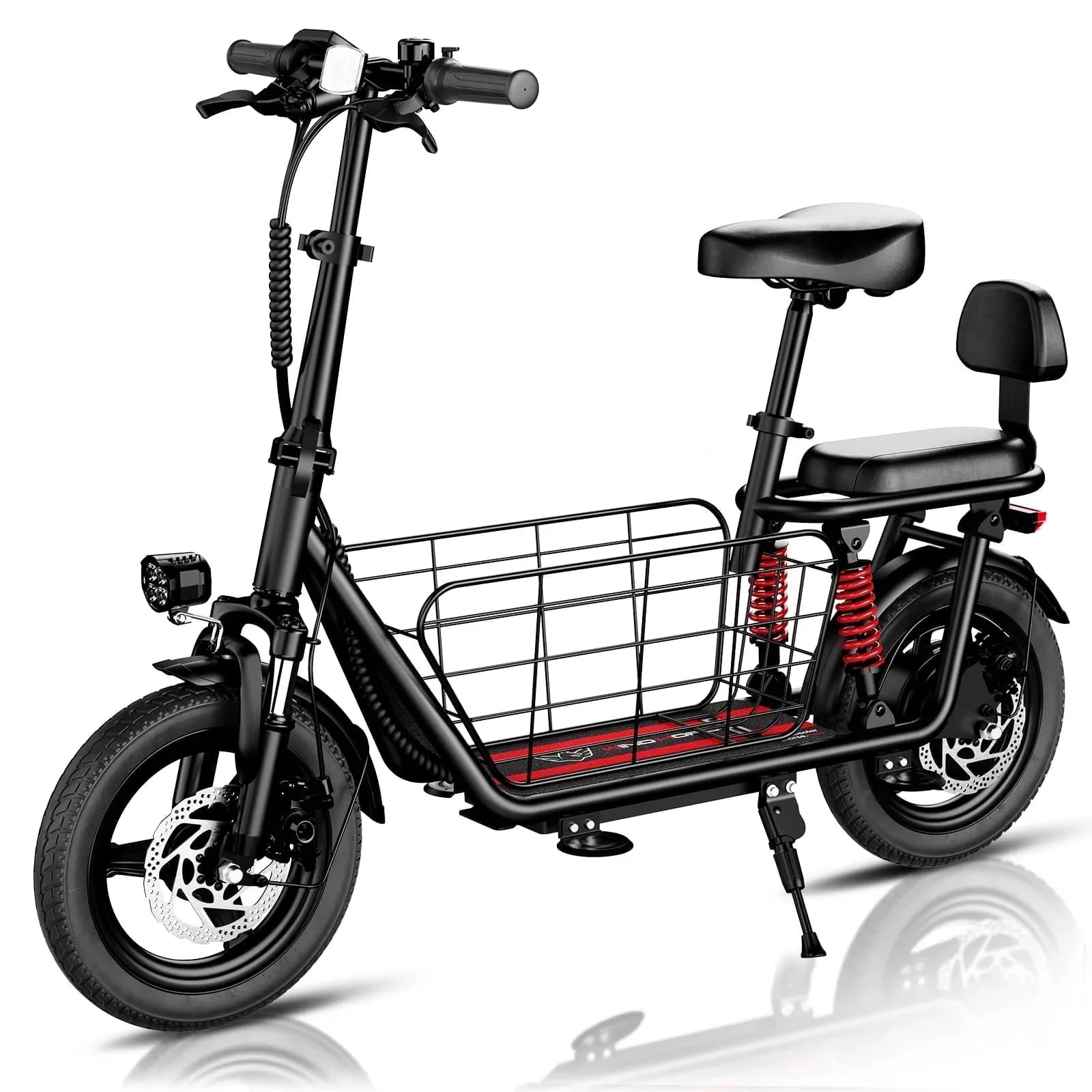 Essential Scooter with 850W, Integrated Seat, Foldable - Black Alloy Steel Model 11FCE9