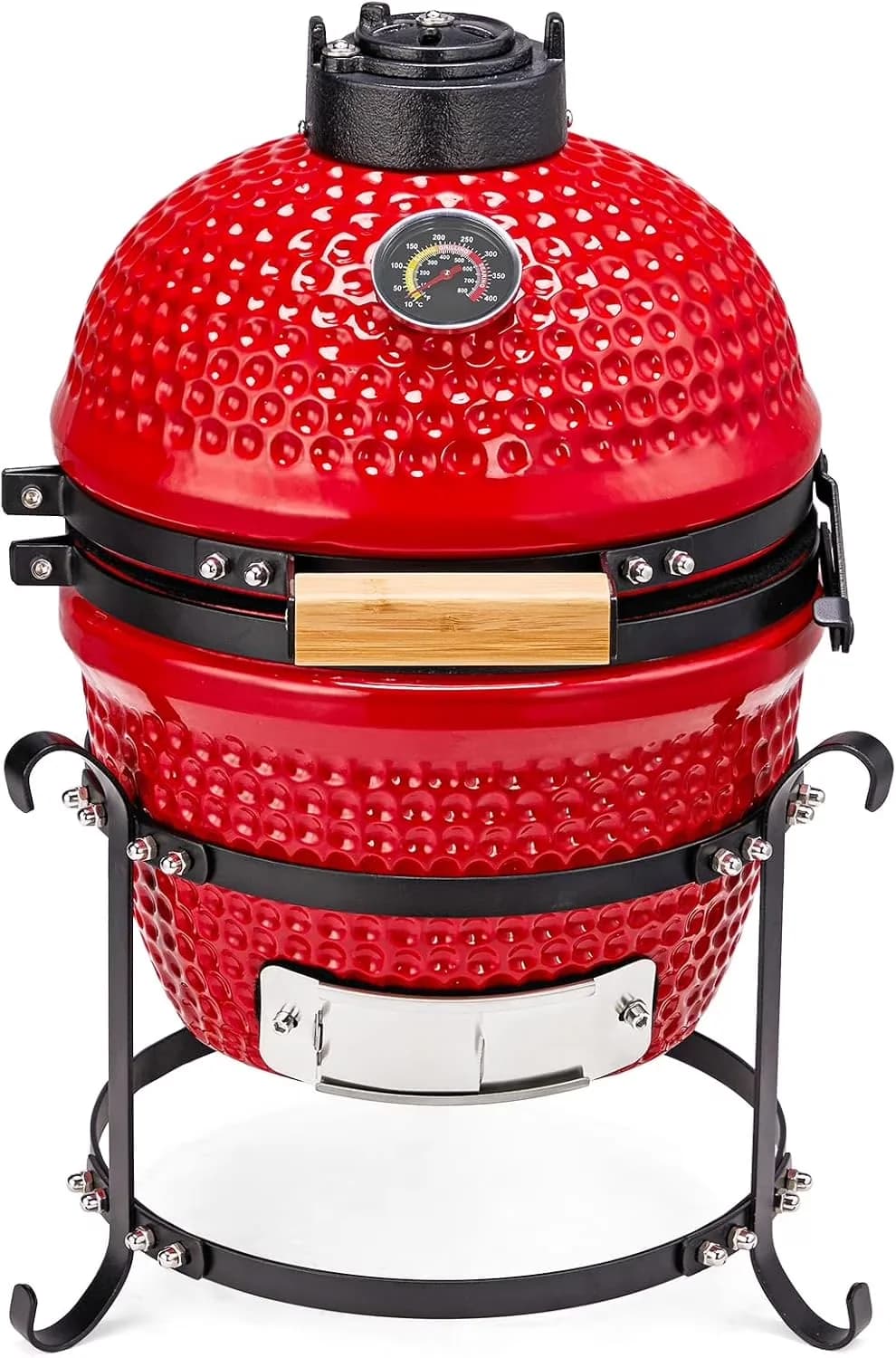 Compact Charcoal Grill with Portable, Portable BBQ Smoker - Ceramic Red Model 203397