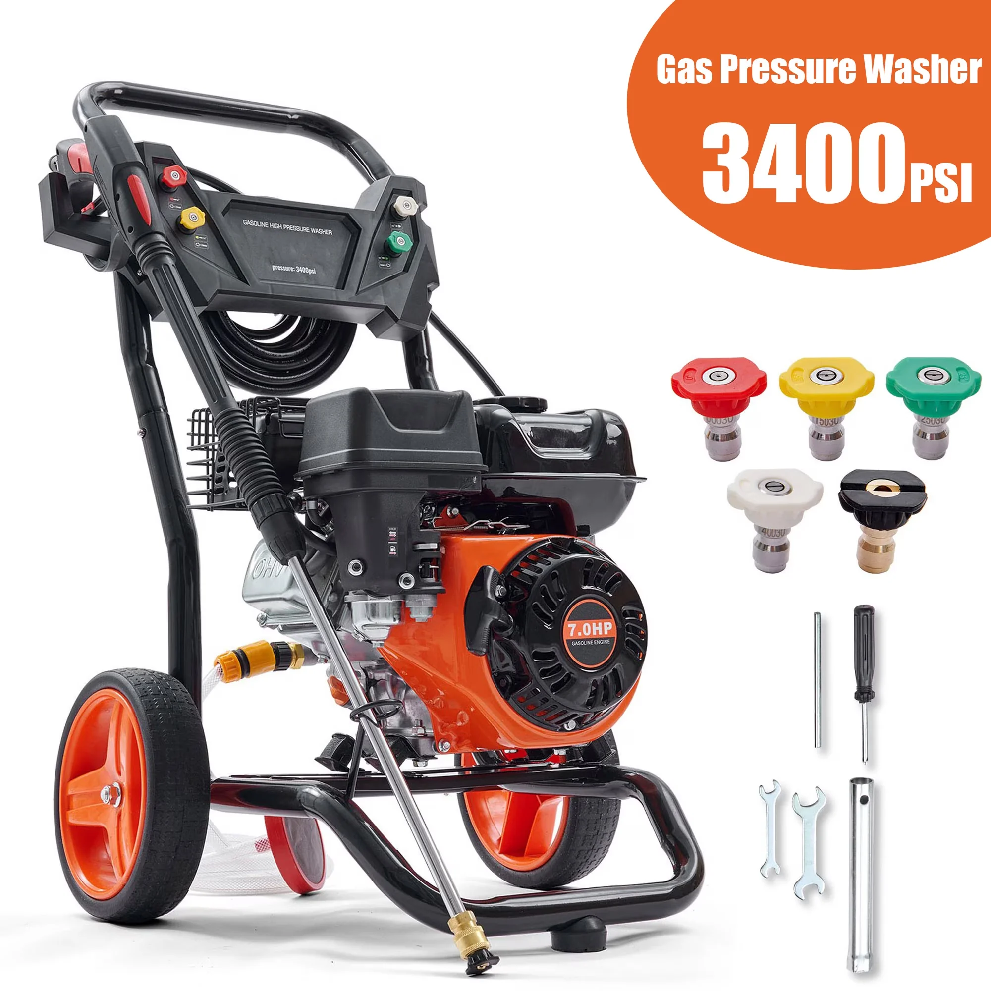 Premium Pressure Washer with Quick Connect Tips, Gas w/26 ft High Hose - Model 623D35
