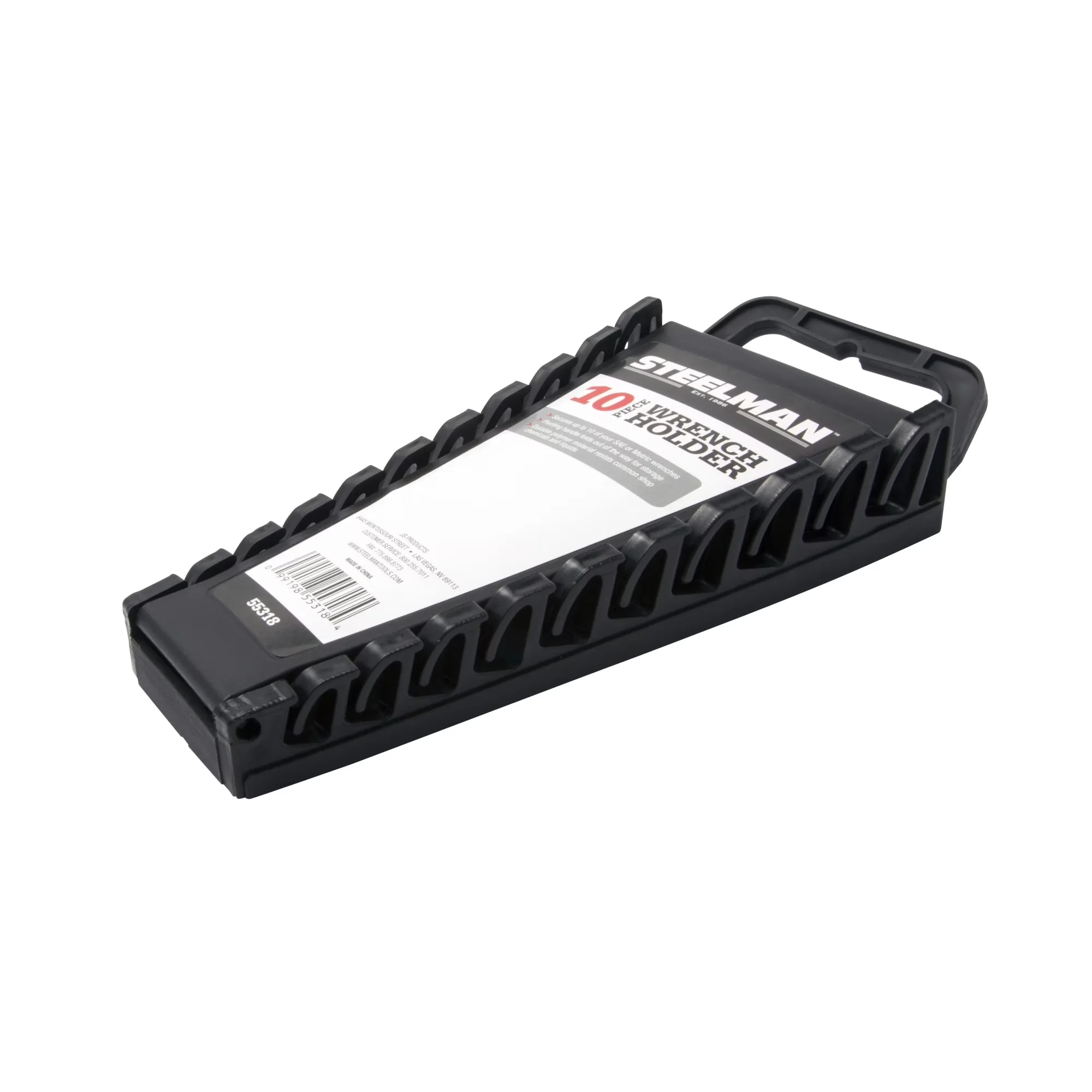 Modern Toolstorage with 55318 Universal 10-Tool Wrench Holder, Black - Polypropylene (Pp) Black Model D13DFE