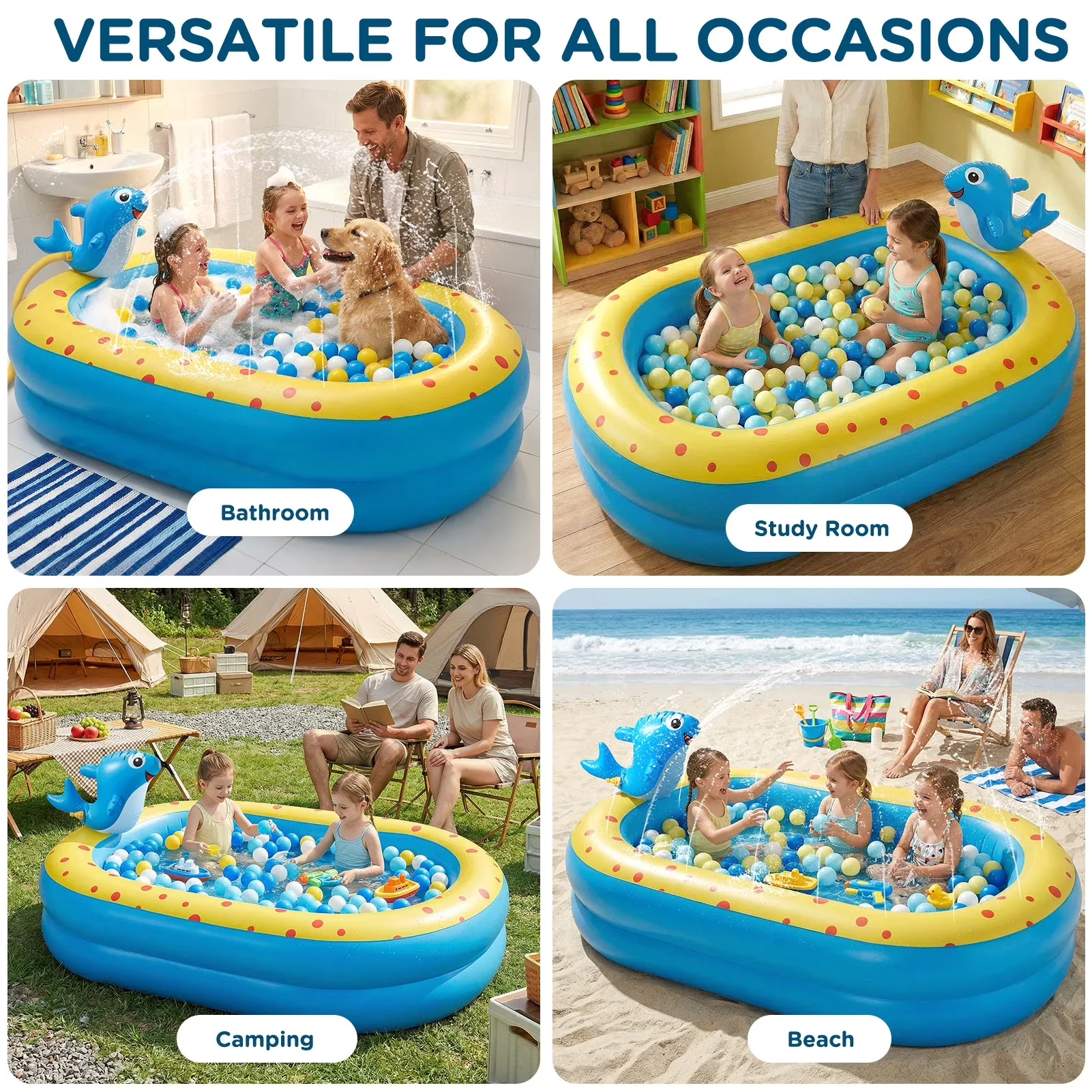 Classic Inflatable Pool with Swimming - 67x41x32in - Satisfaction Guaranteed Model 7729AF