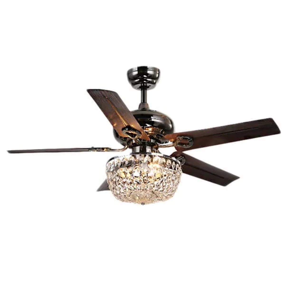 Premium Ceiling Fan with Incandescent, Remote Controlled - Silver Crystal Model E58C35