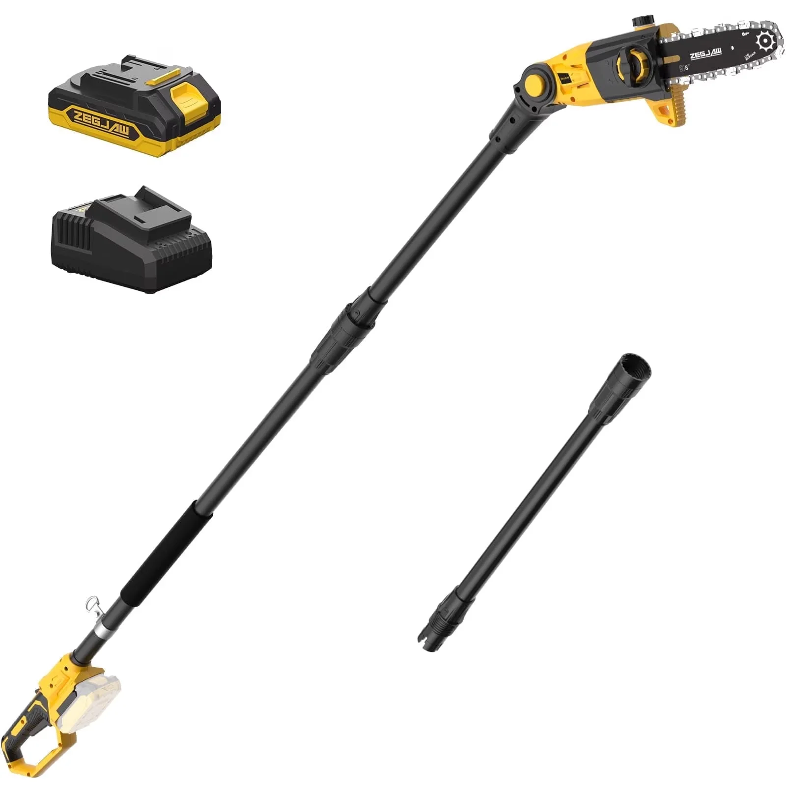 Pole Saw Durable with Battery, Automatic Chain Oiler, 8-Inch - 15-FT - Modern Design Model 50D19F