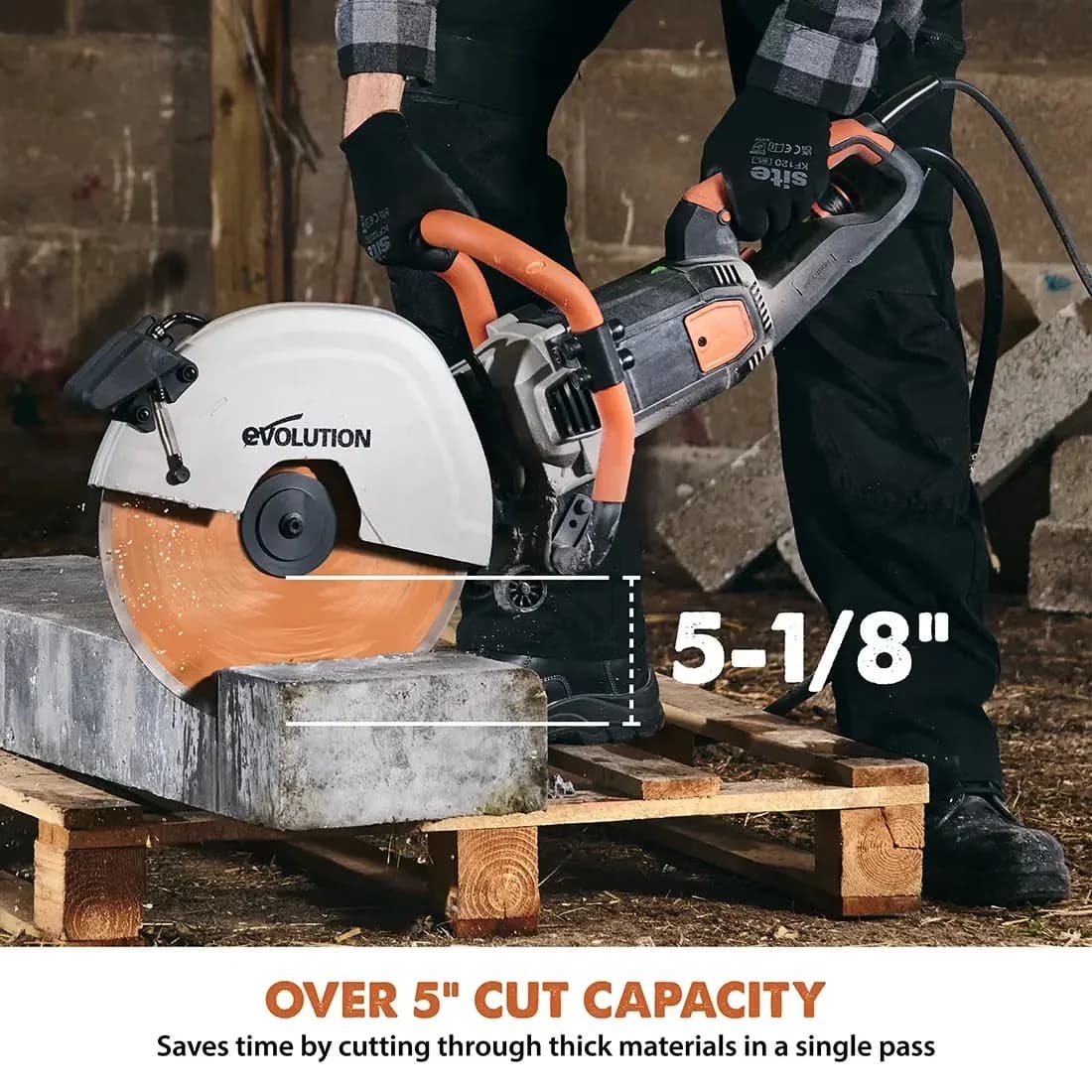 Durable Power Saw with Automatic, 14” Electric Concrete - R14DCT Model 63B3CE