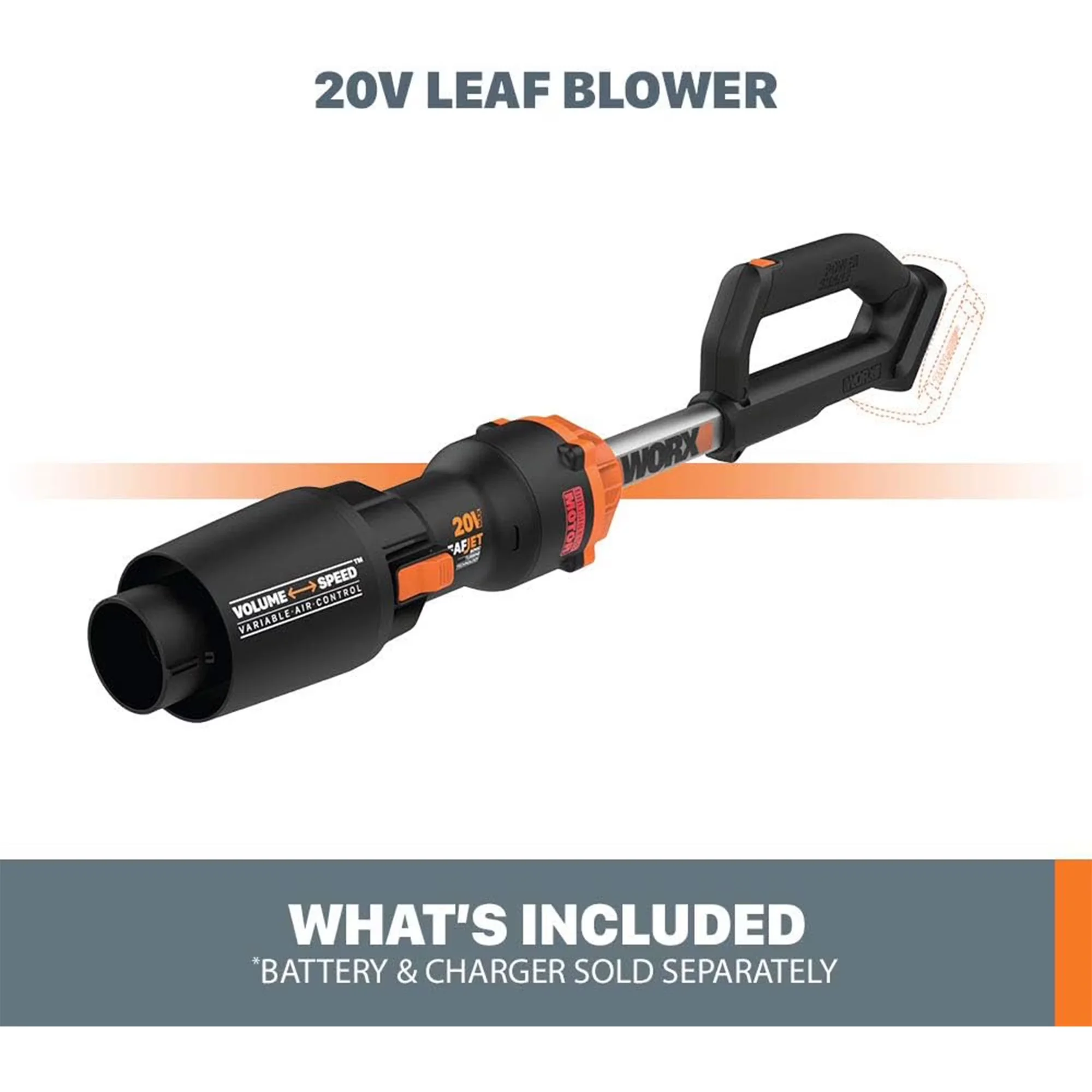Modern Leaf Blower with Battery, Sonic Turbine Technology - WG543 - Residential Grade Model B8CC81