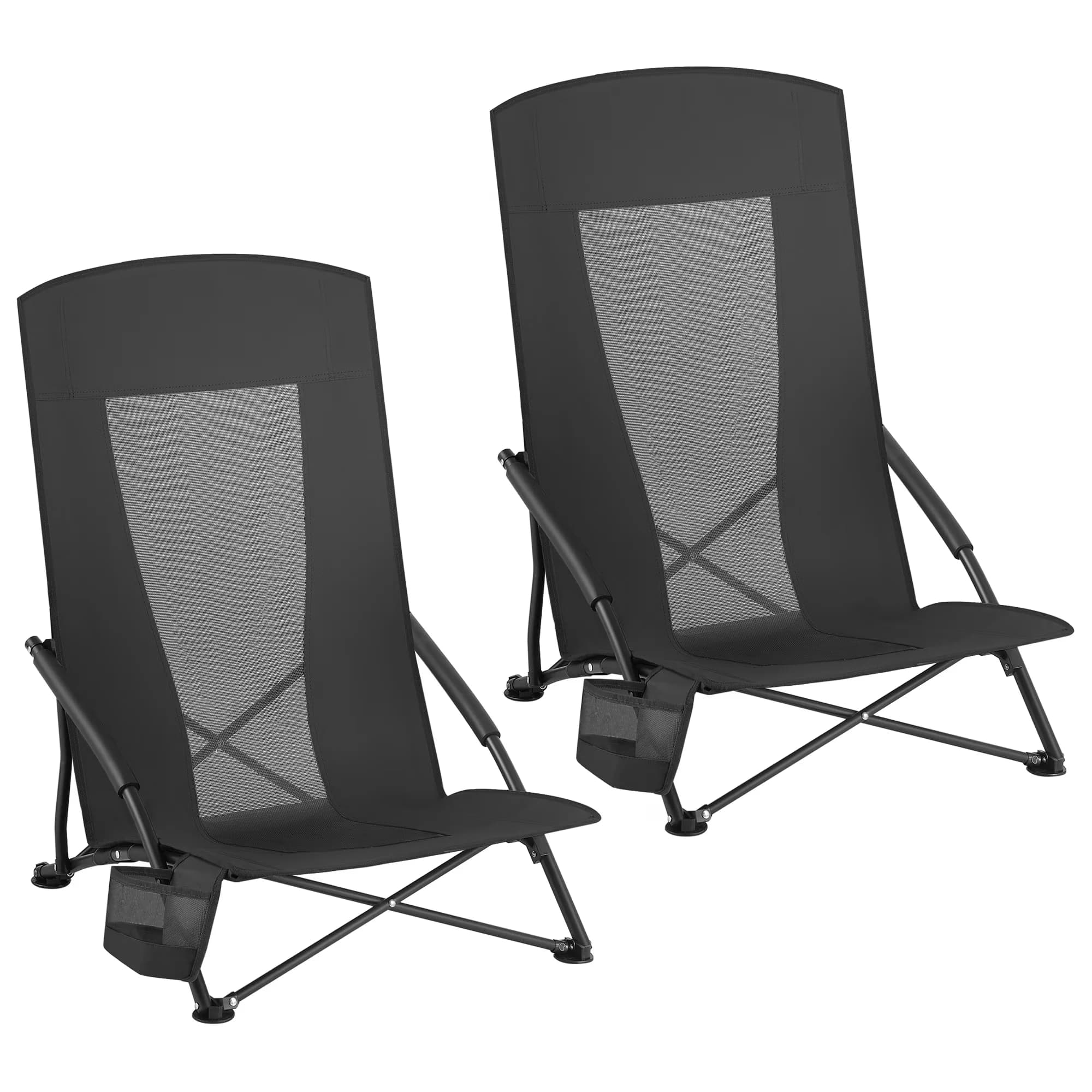 Durable Beach Chair with Folding, Chairs, Portable Outdoor Chairs - 600D Oxford Fabric, Nylon Mesh Fabric, Powder-Coated Steel Frame Model 108FD2
