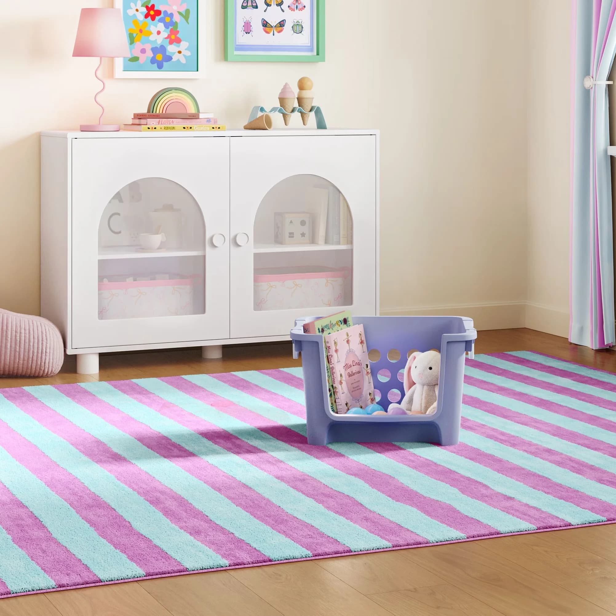 Classic Garage Storage Supply with Stackable, Carrying Handles - Purple Plastic Model FDEA59