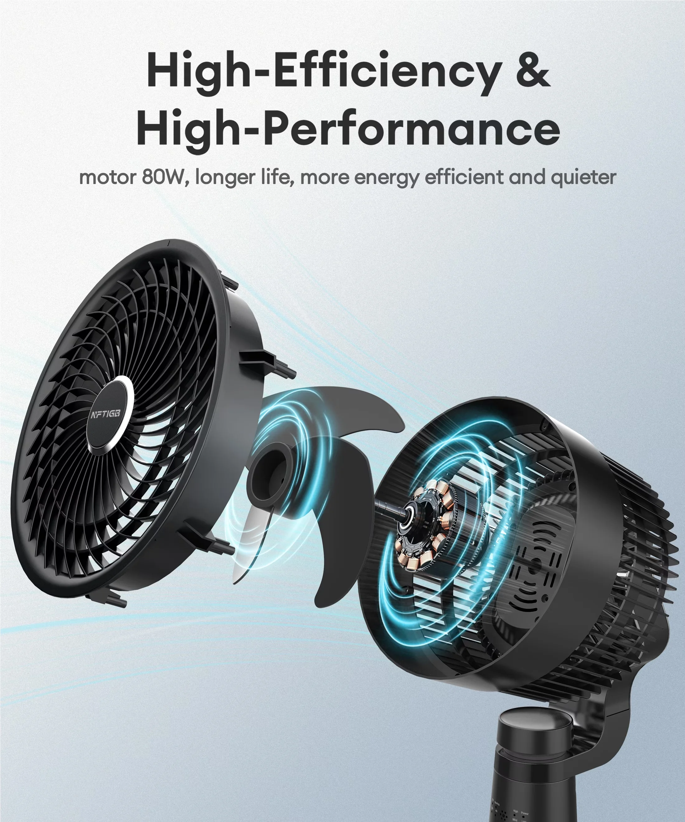 Compact Fans In Cooling with Oscillating, Remote, Pedestal - Black for Everyday Use Model B7EA55