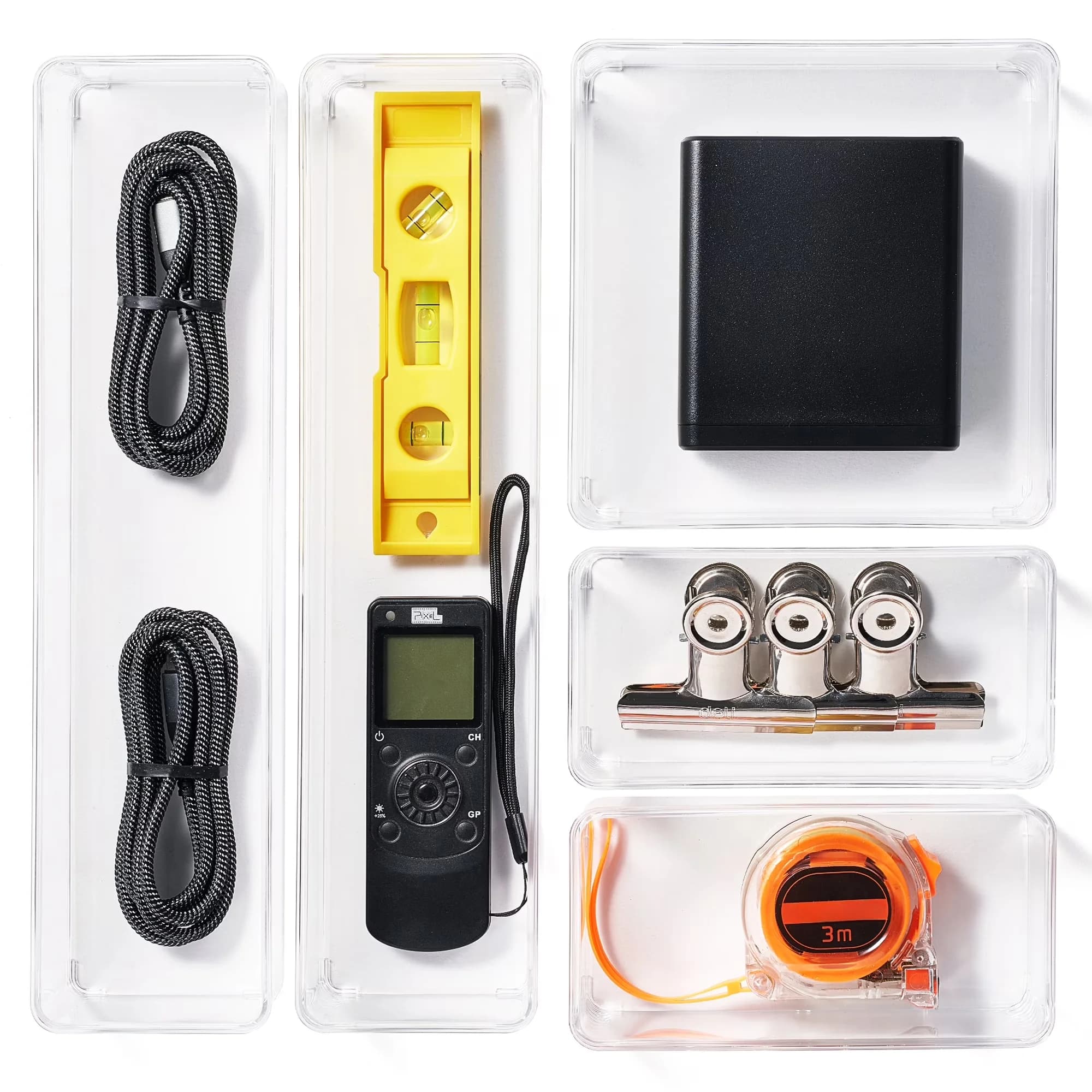 Garage Storage Supply Efficient with Clear Drawer Organizer Set - Clear Plastic for Office Model 5A38CE