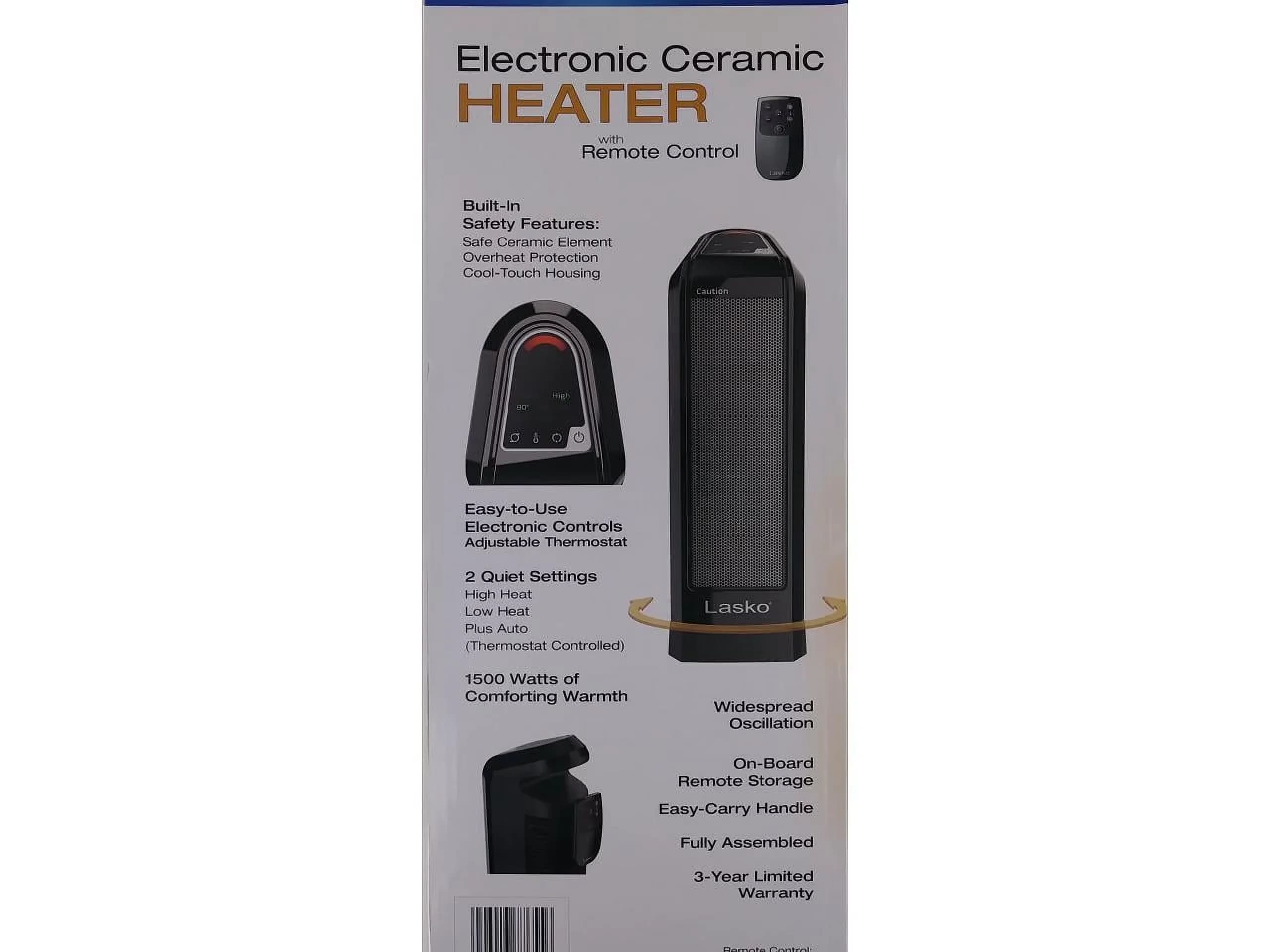 Sleek Portable And Electric Space Heater with Oscillating, Adjustable - Black Model 81A87F