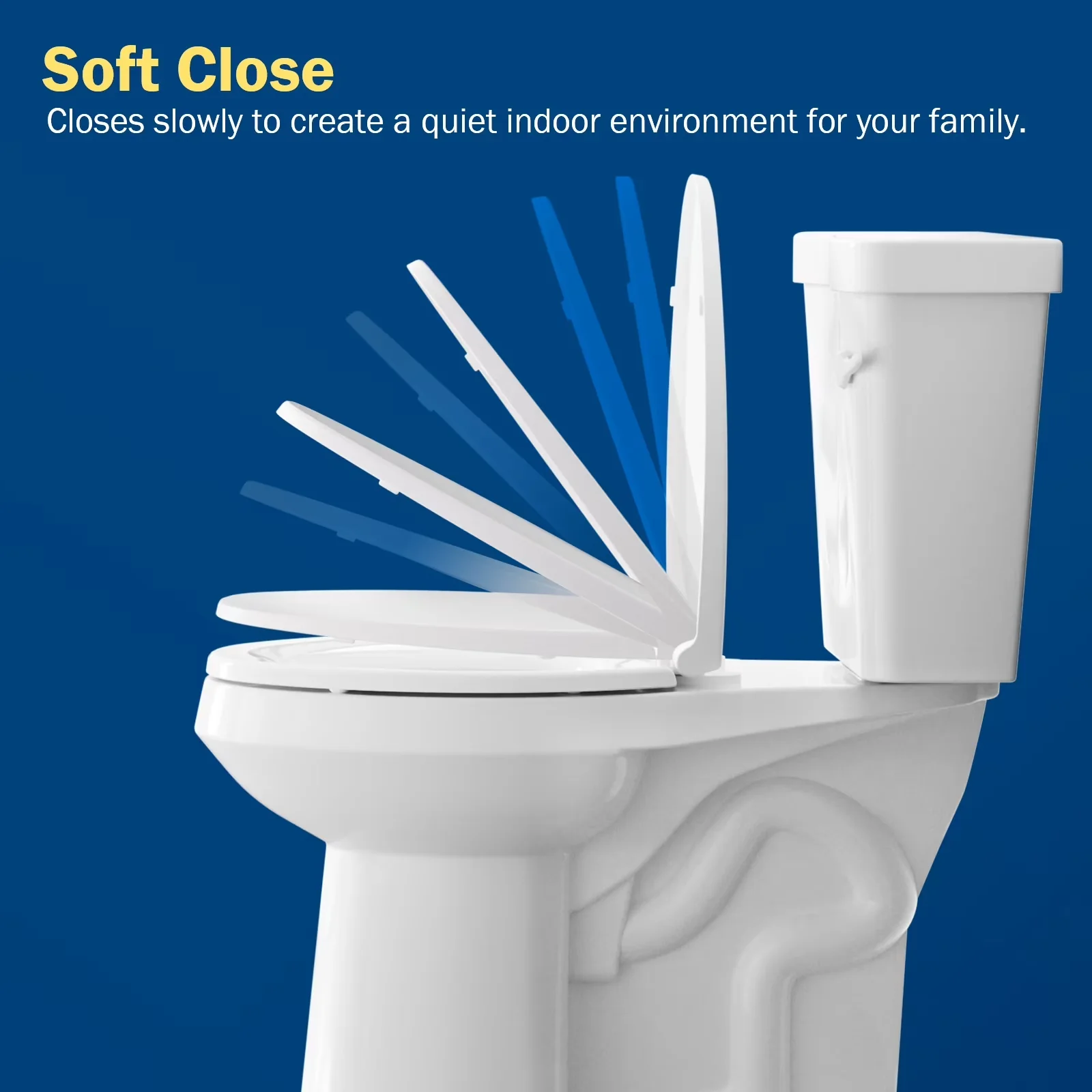 Professional Toilet Seats And Lid with 3-Way, Fade Resistant - White Abs Model 9CE7C4