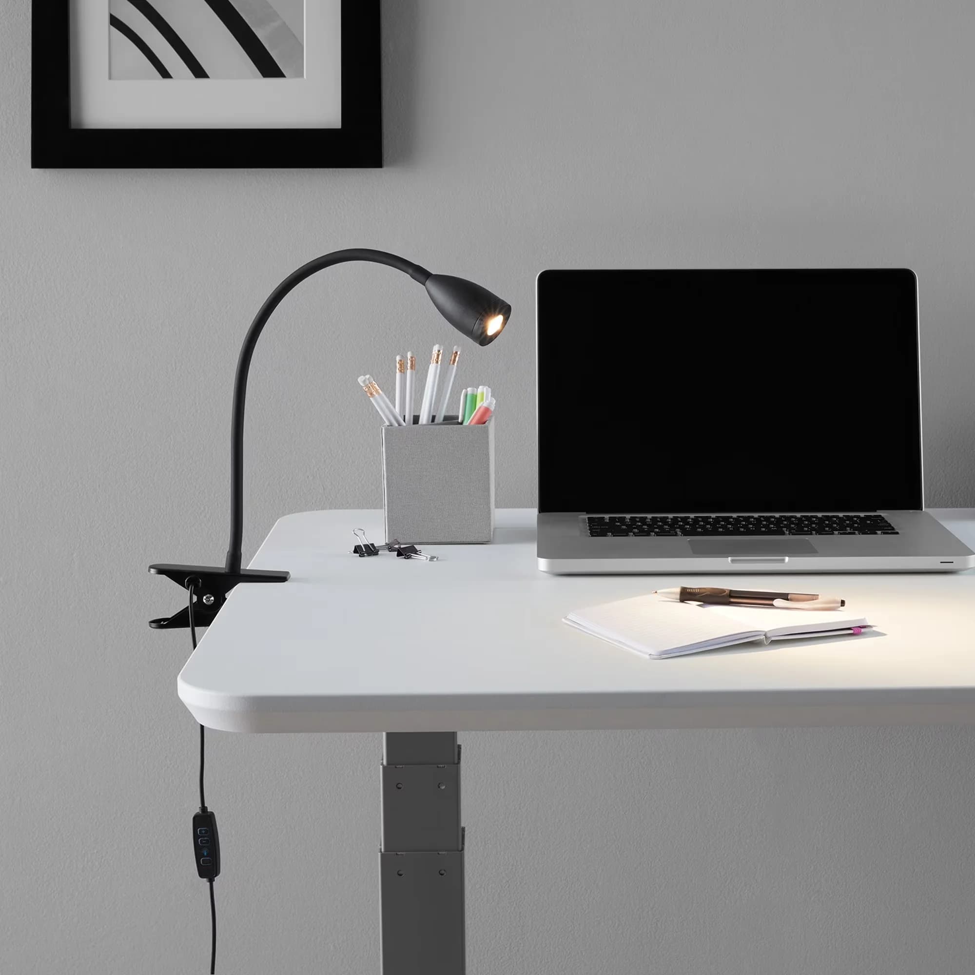 Classic Desk Lamp with LED, Clip-On Lamps, Dimmable - Black Iron/Plastic Model 9BF6CF