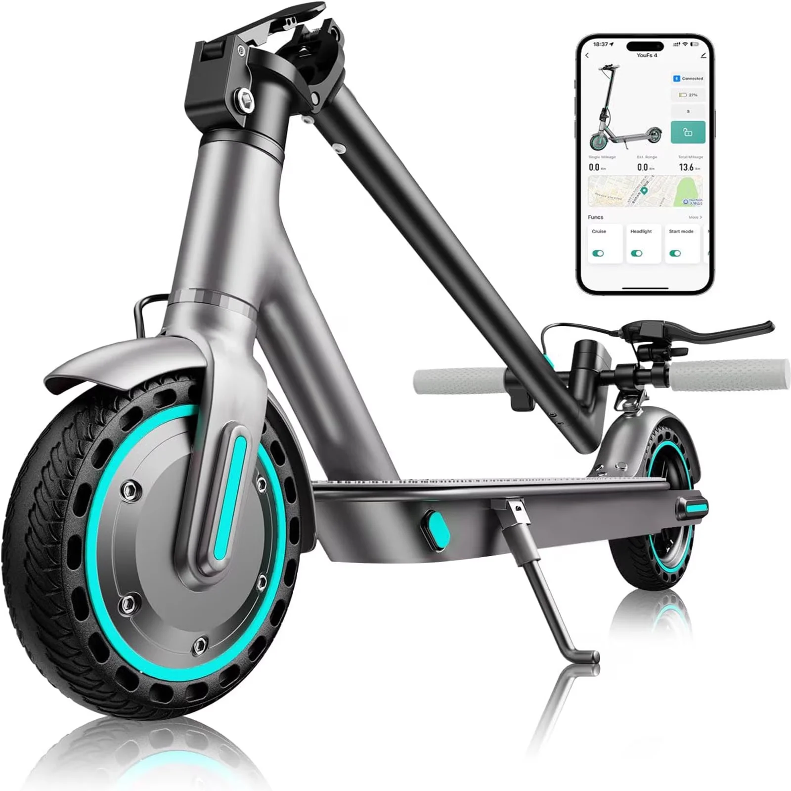 Stylish Scooter with 350W, Foldable, Electric - Alloy Blue - Quality Construction Model CEFDE2