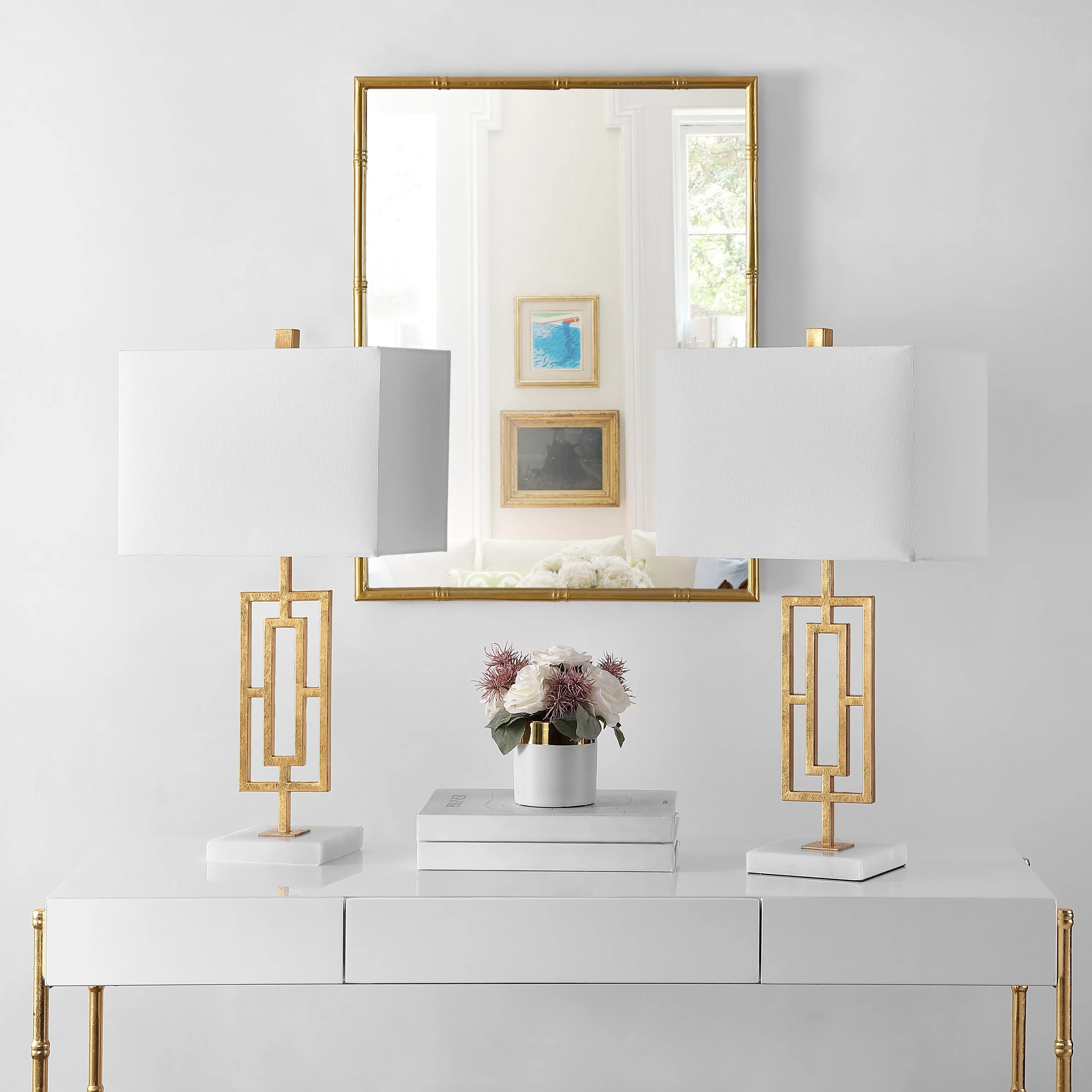 Classic Table Lamp with LED, Dimmable, Adjustable Head - Iron Gold Yara Model 57403F