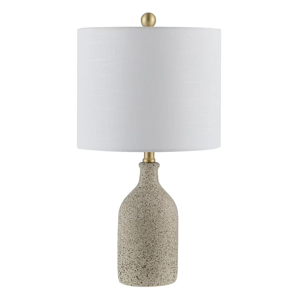 Premium Table Lamp with LED, Farmhouse, Gunnar 23 in. Textured Ceramic - Gray Ceramic Model D8352E