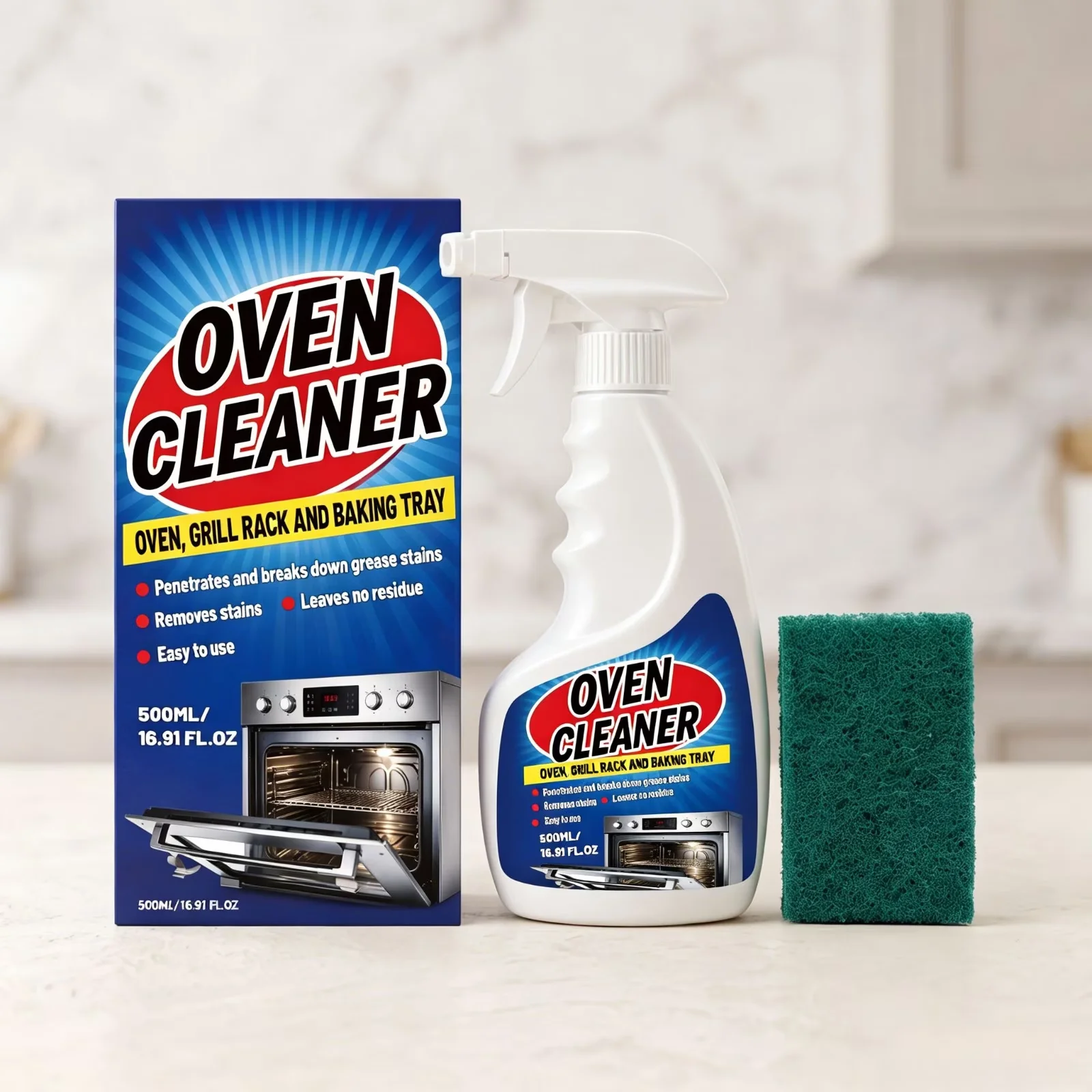 Combo Grill Quality with Fume Free Fast Acting, Cleaner, Oven Cleaner Heavy Duty Degreaser Spray for Outdoor, Kitchen - Model 383D01