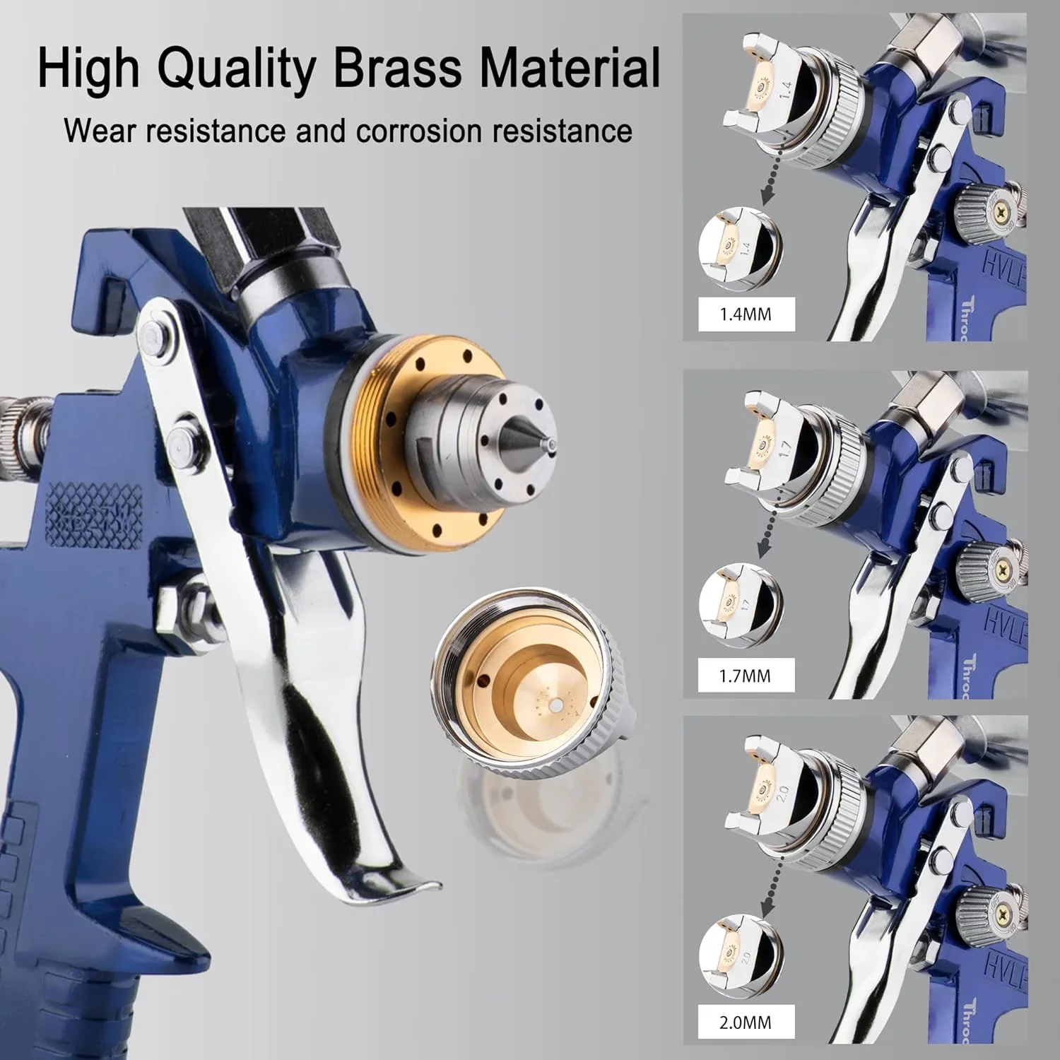 Professional Air Tools Compressor with Adjustable, Professional HVLP Spray Gun - Blue Model FD2732